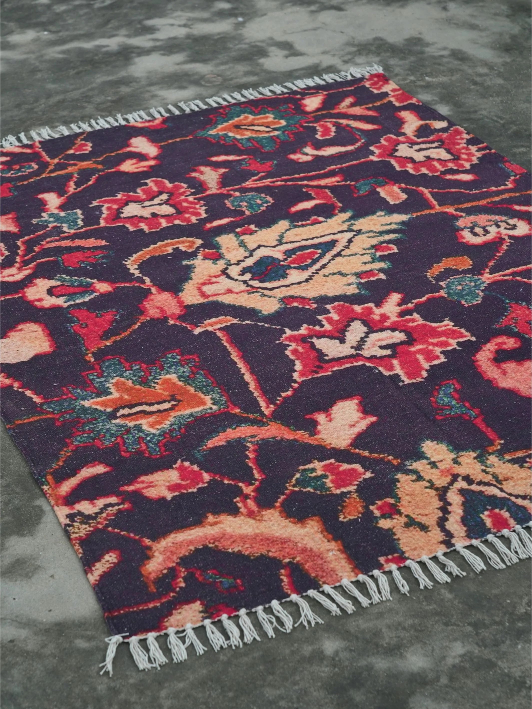 Bluemen Cotton Printed Cotton Rug