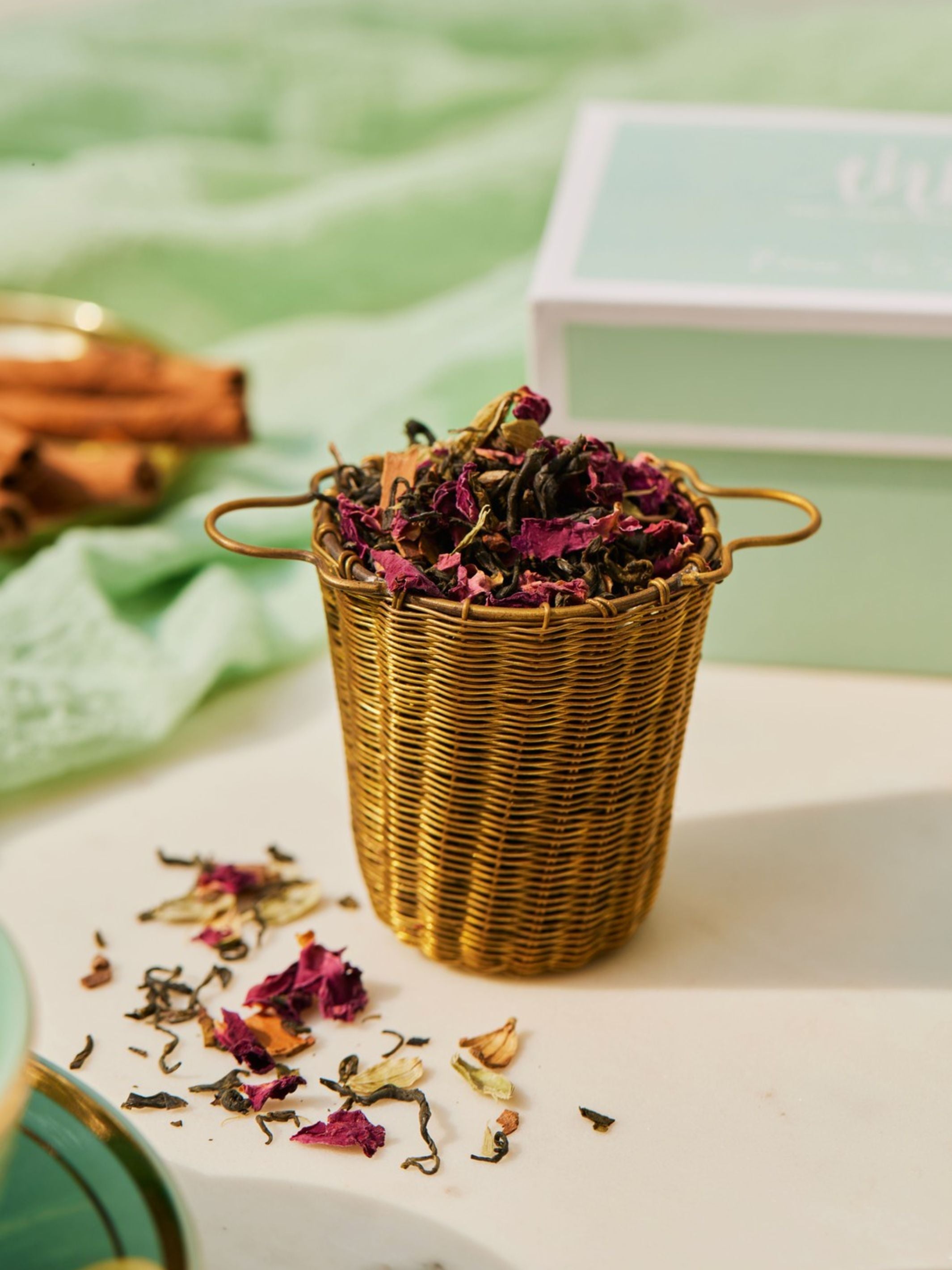 Brass Tea Strainer Basket The Purple Pony