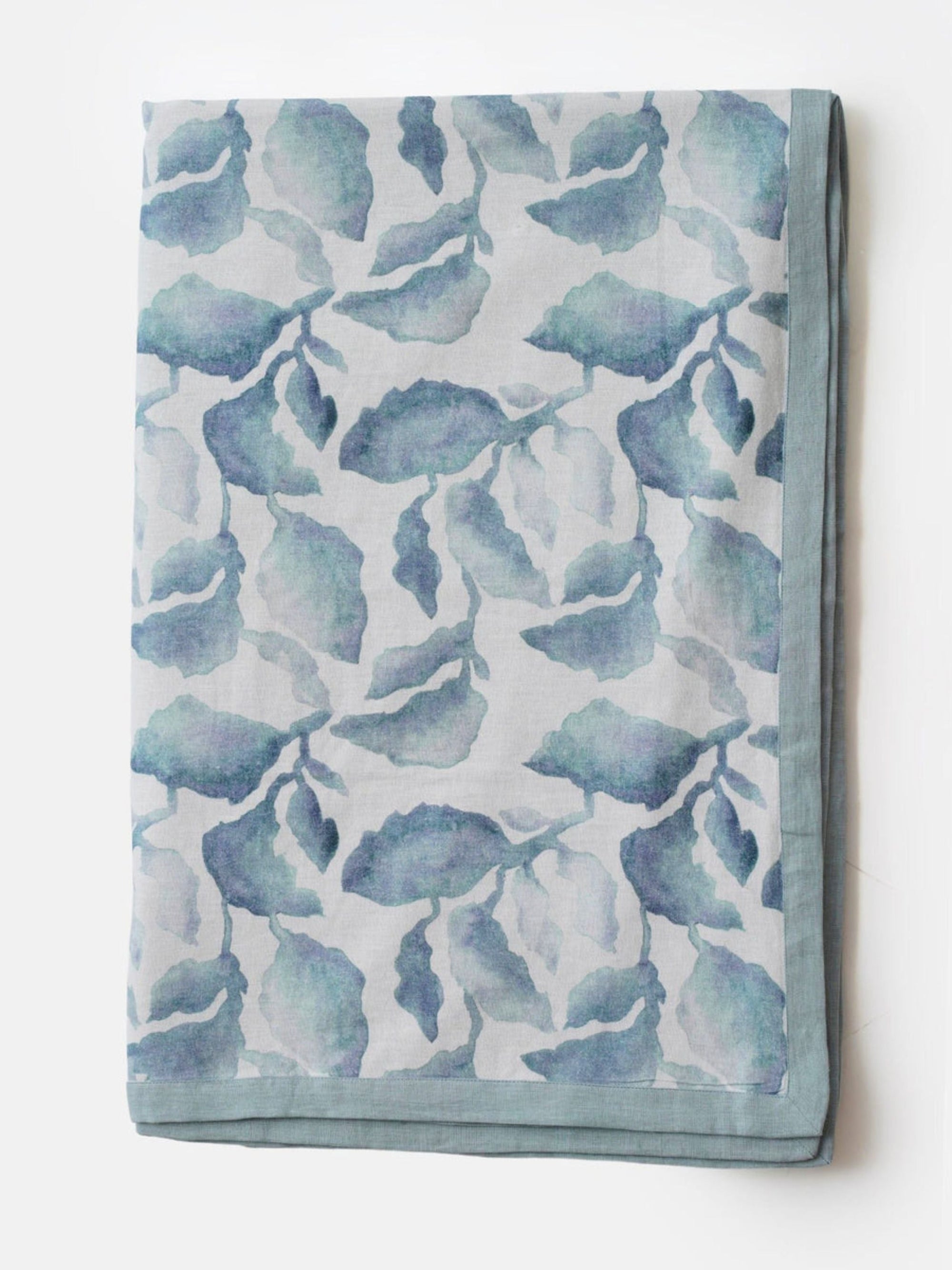 Linen Bedspread - Cascade Blue