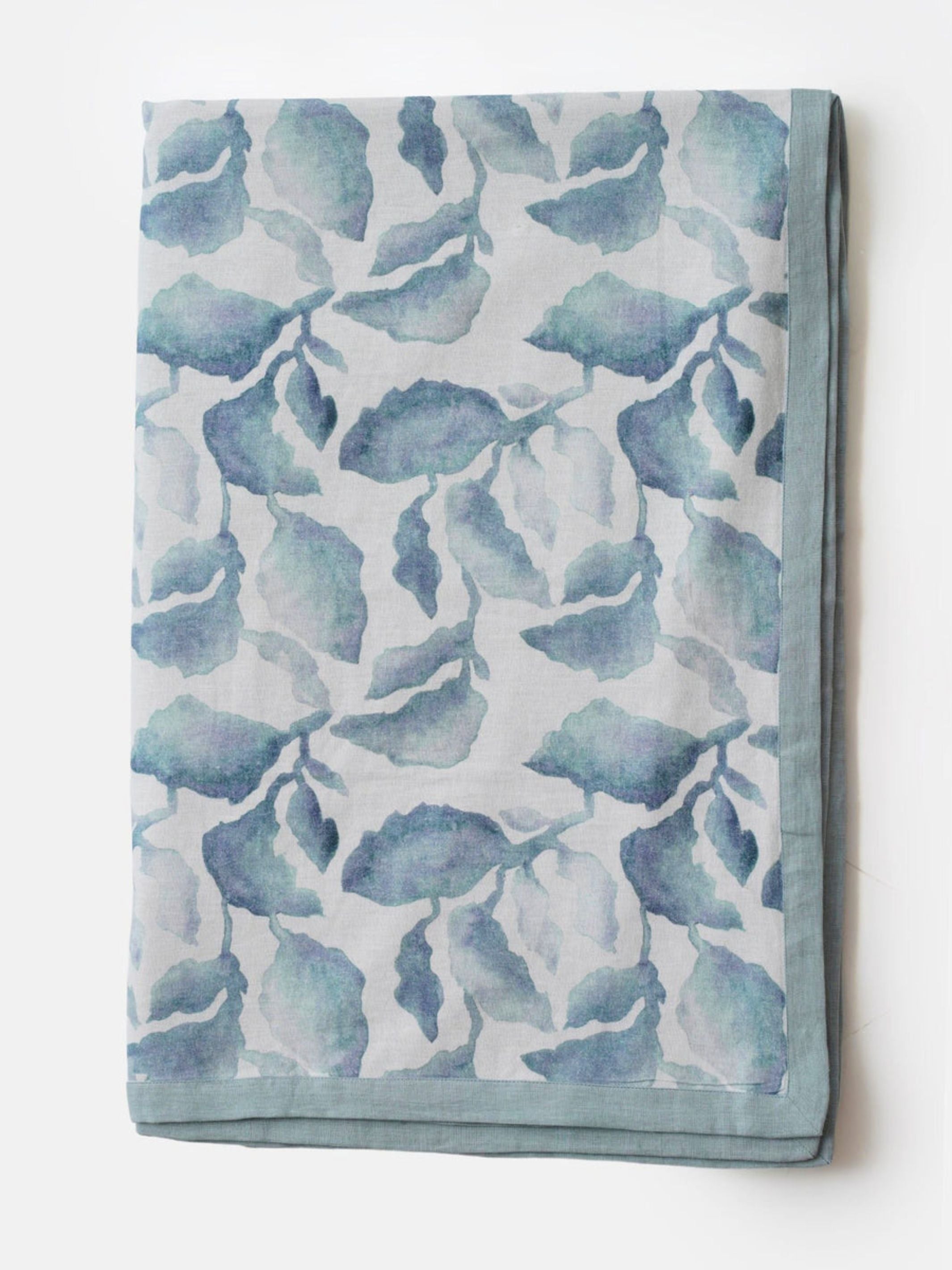 Linen Bedspread - Cascade Blue