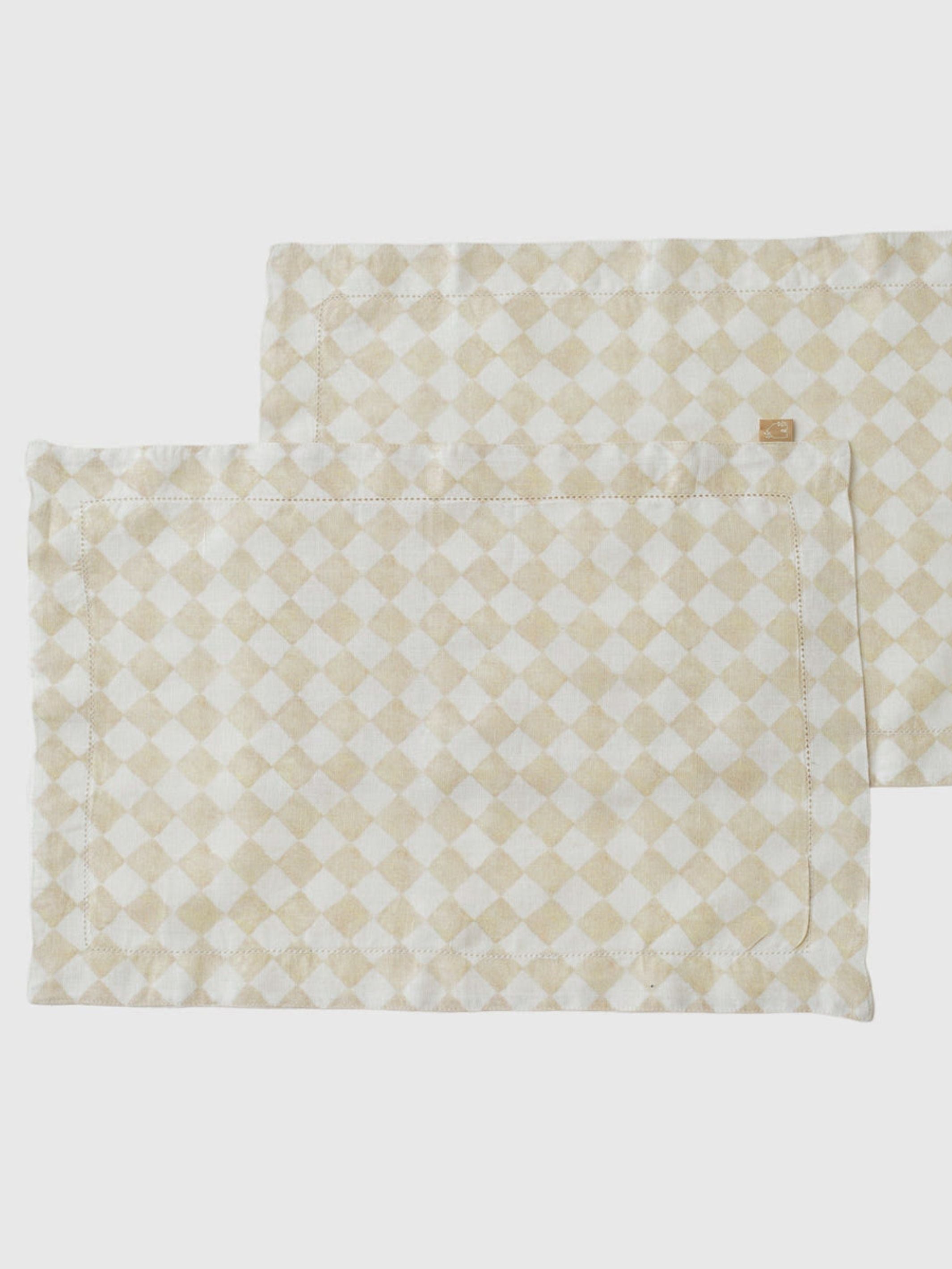 Table Mat - Checker Beige