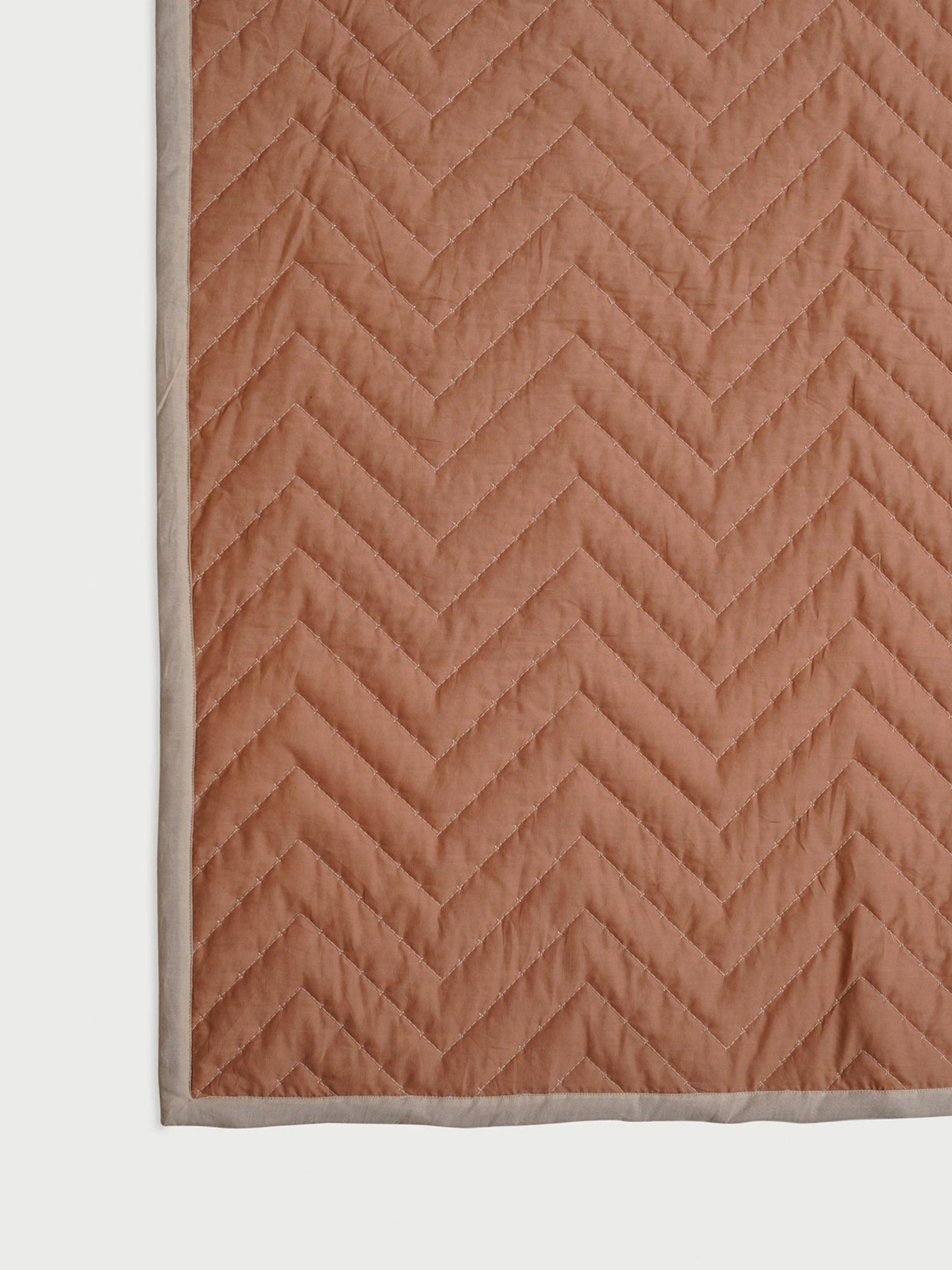 Quilted Bedding Set - Chevron Blush