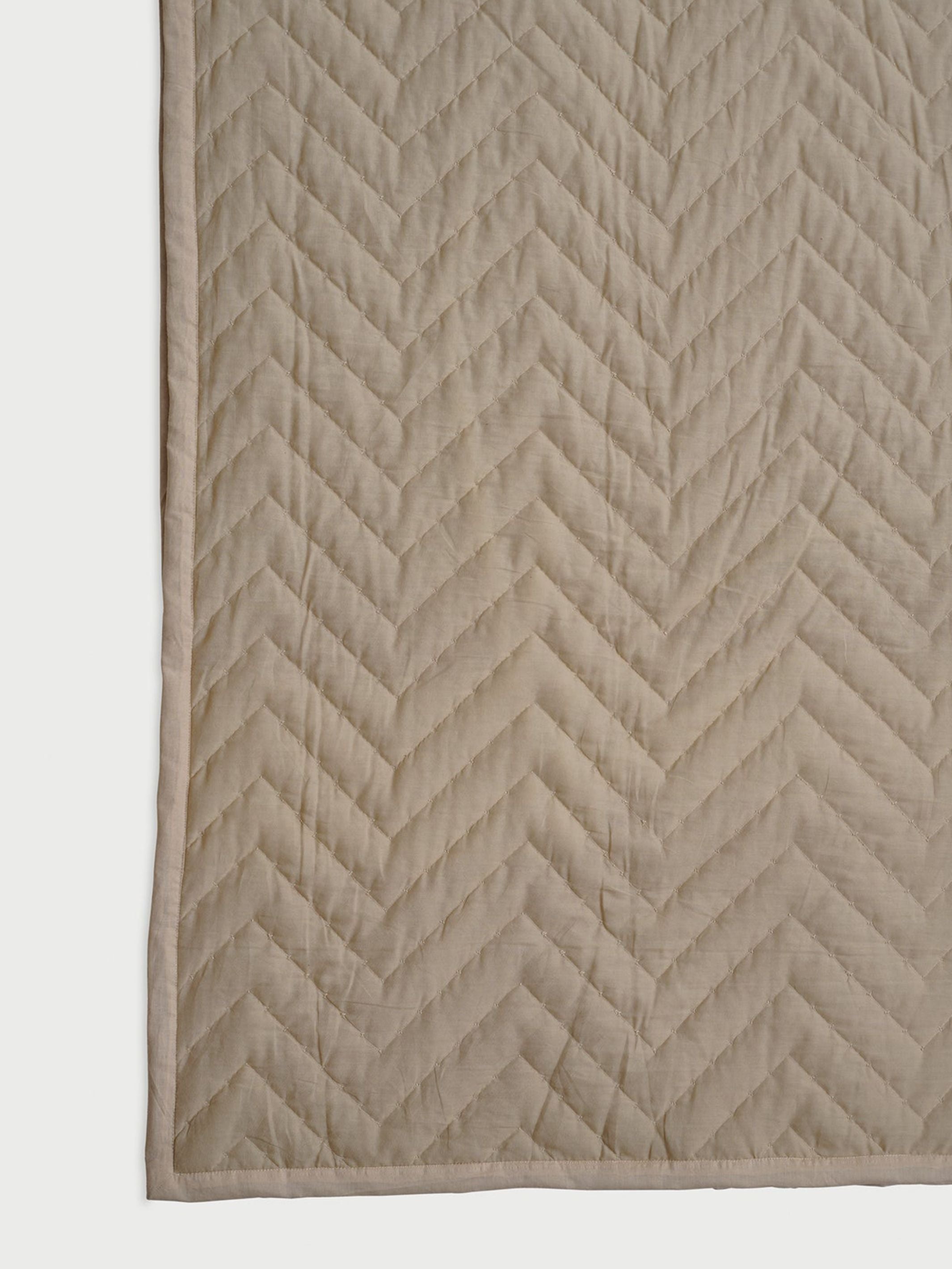 Quilted Bedding Set - Chevron Ochre