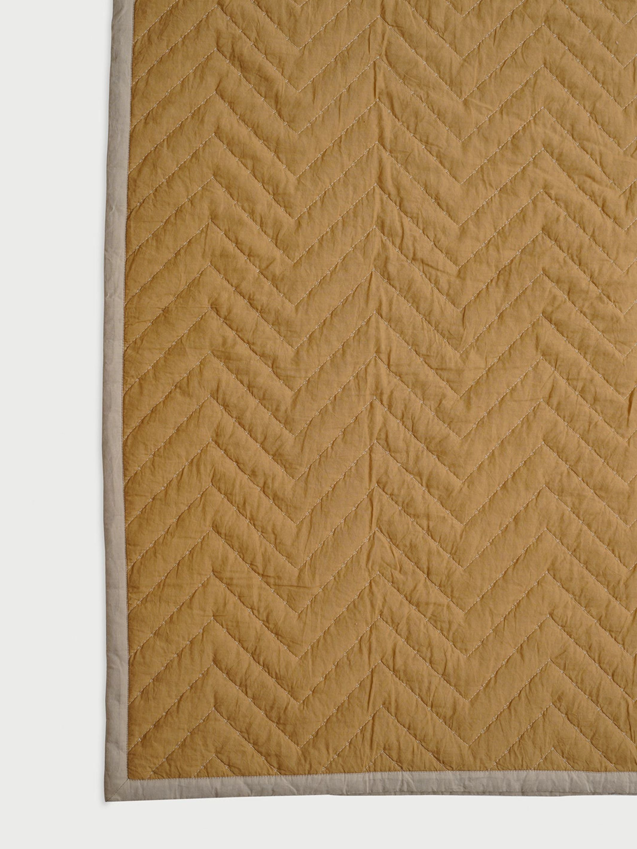 Quilted Bedding Set - Chevron Ochre