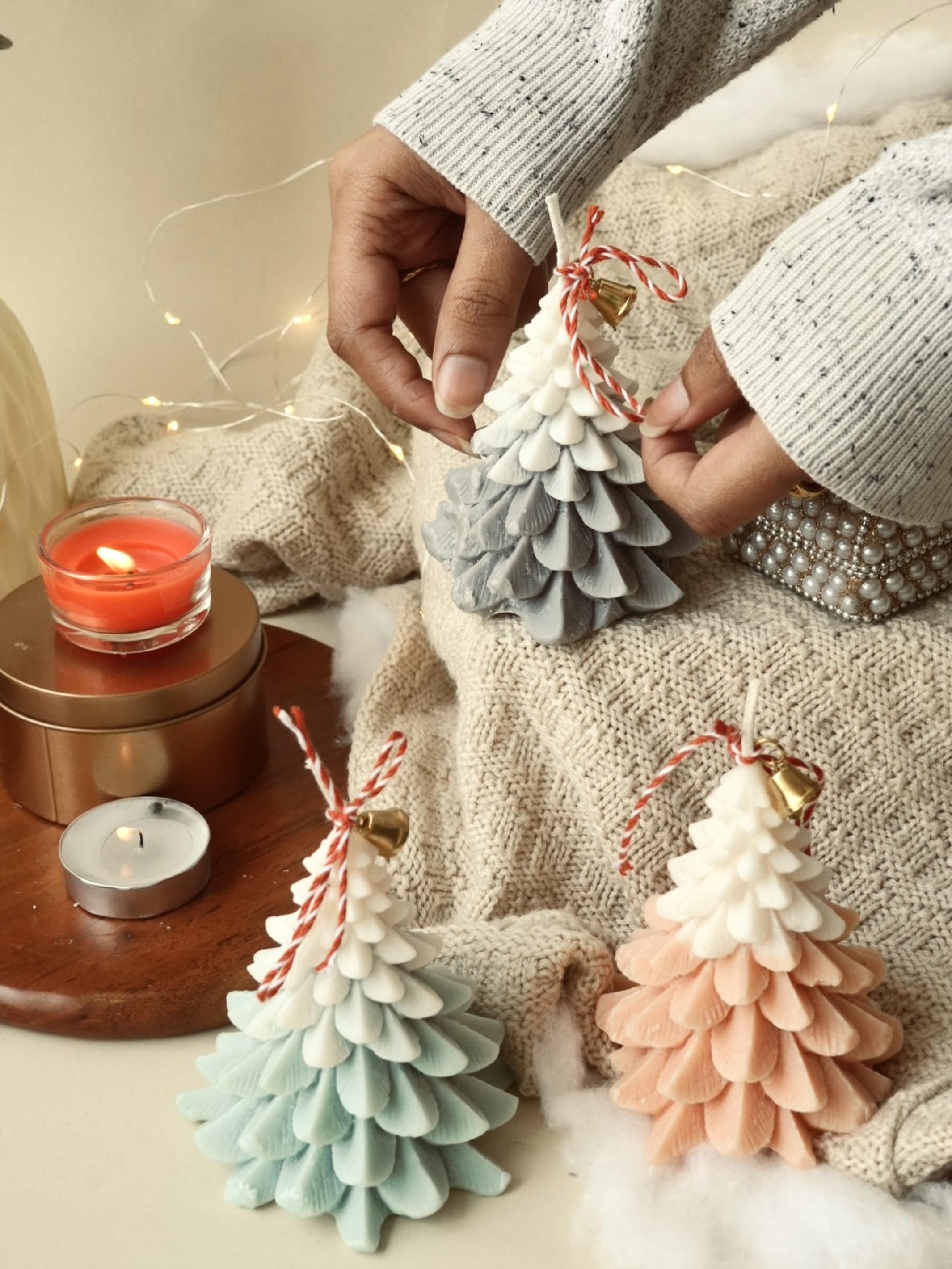 Ombre Christmas Tree Candle