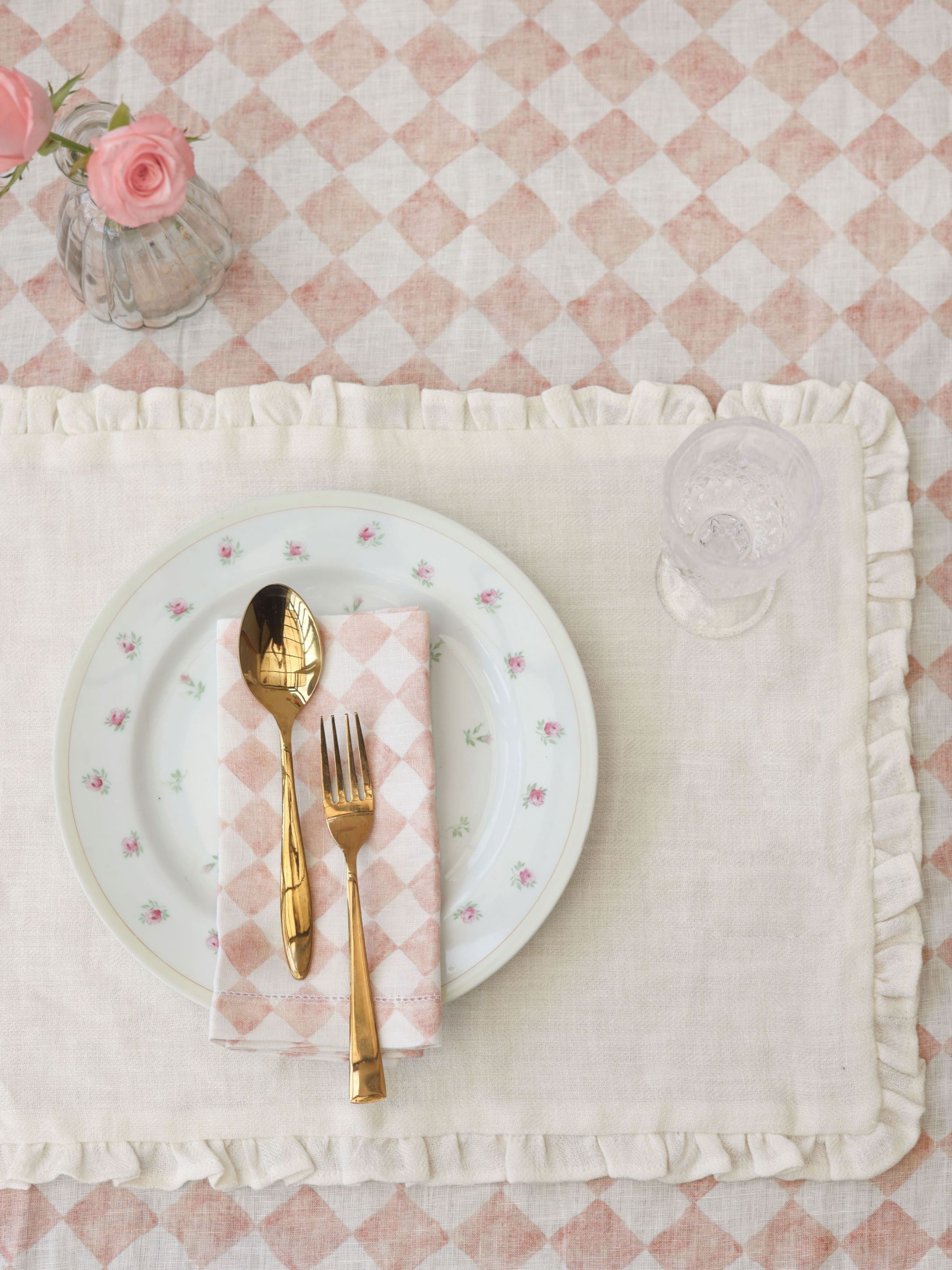Table Cover - Checker Blush