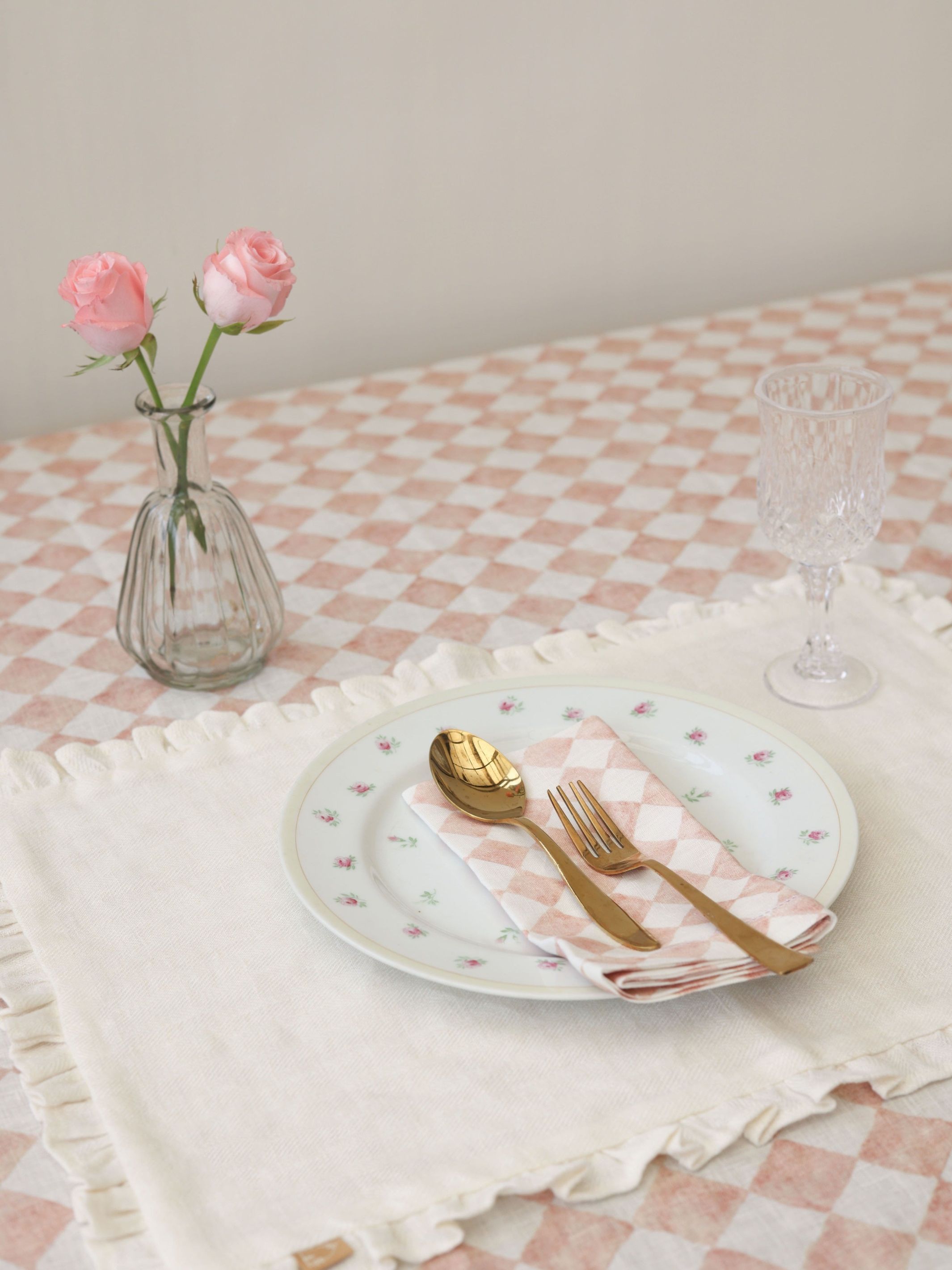 Table Cover - Checker Blush
