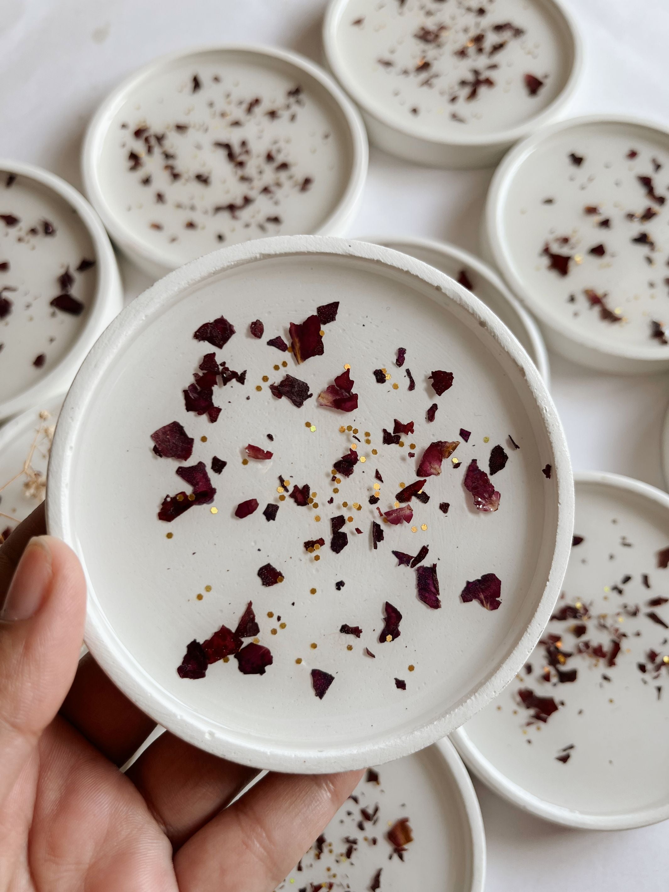 Concrete Resin Petals  Coasters