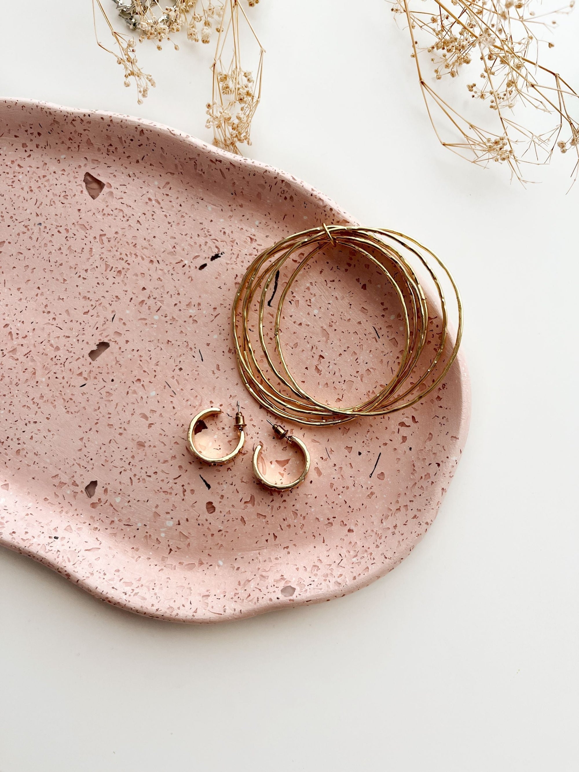 Concrete Irregular Oval Tray - Terrazzo