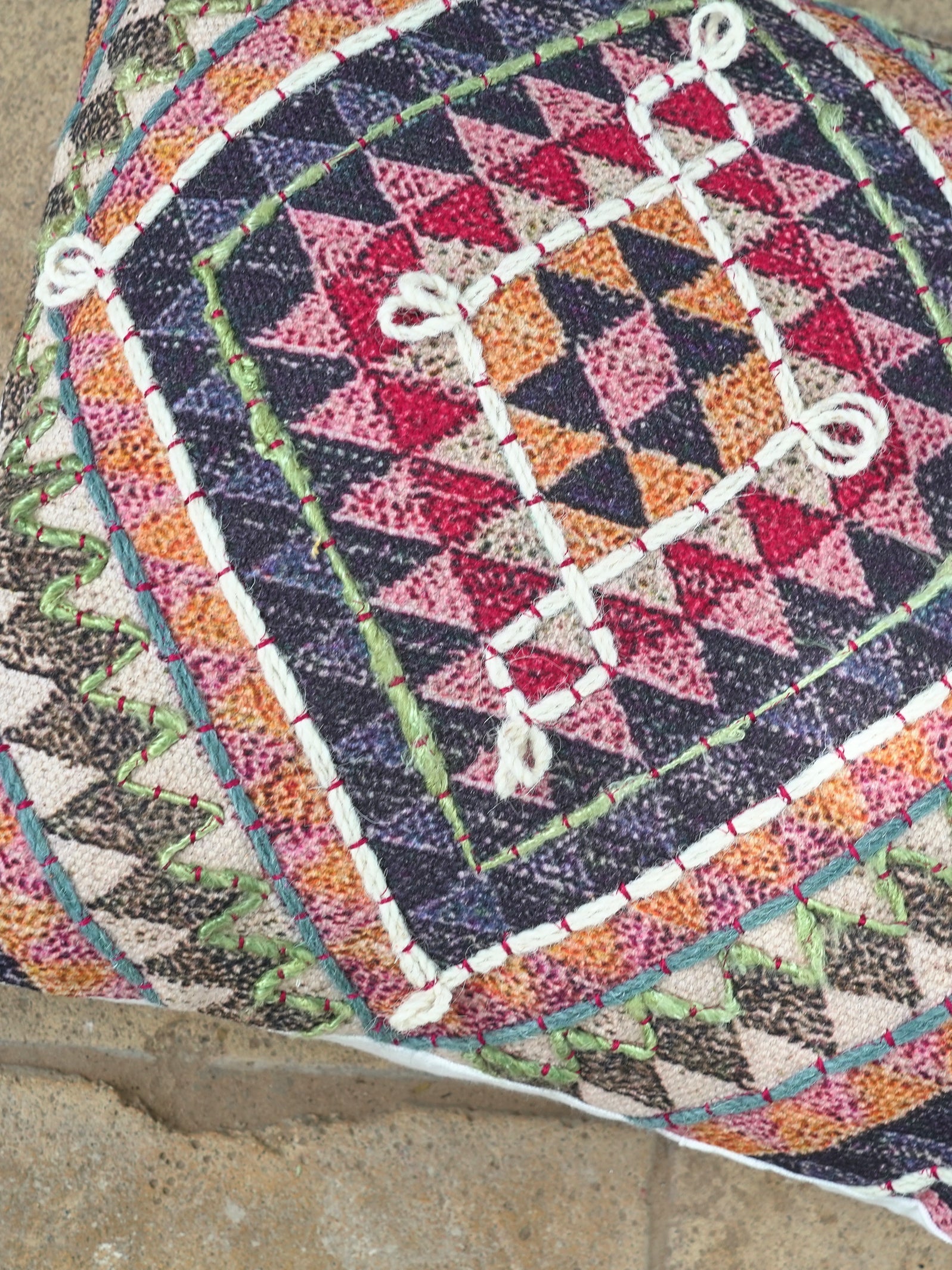 Diamond Embroidered Cushion Cover