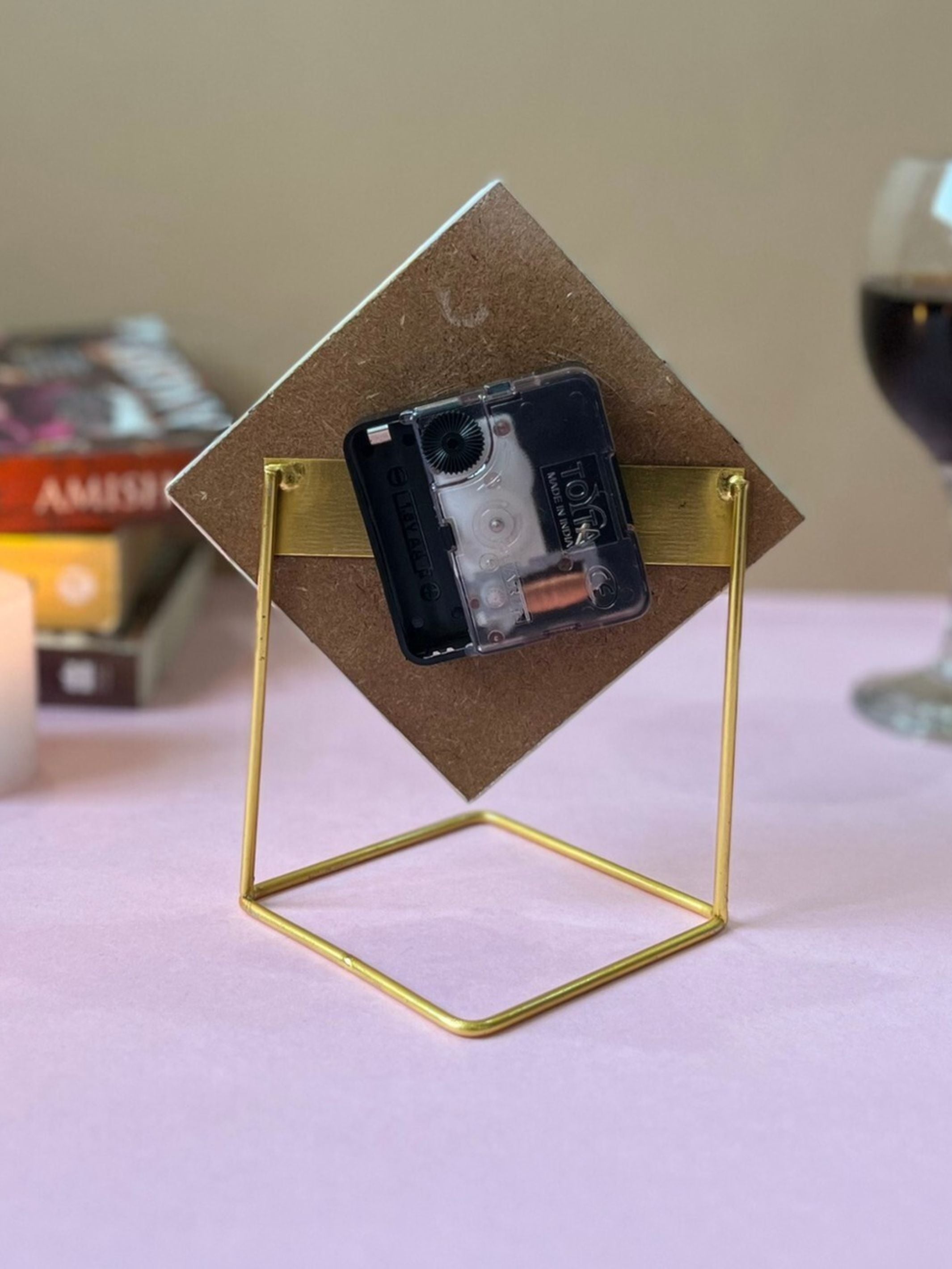 Desktop Clock - MOP in Diamond Shape