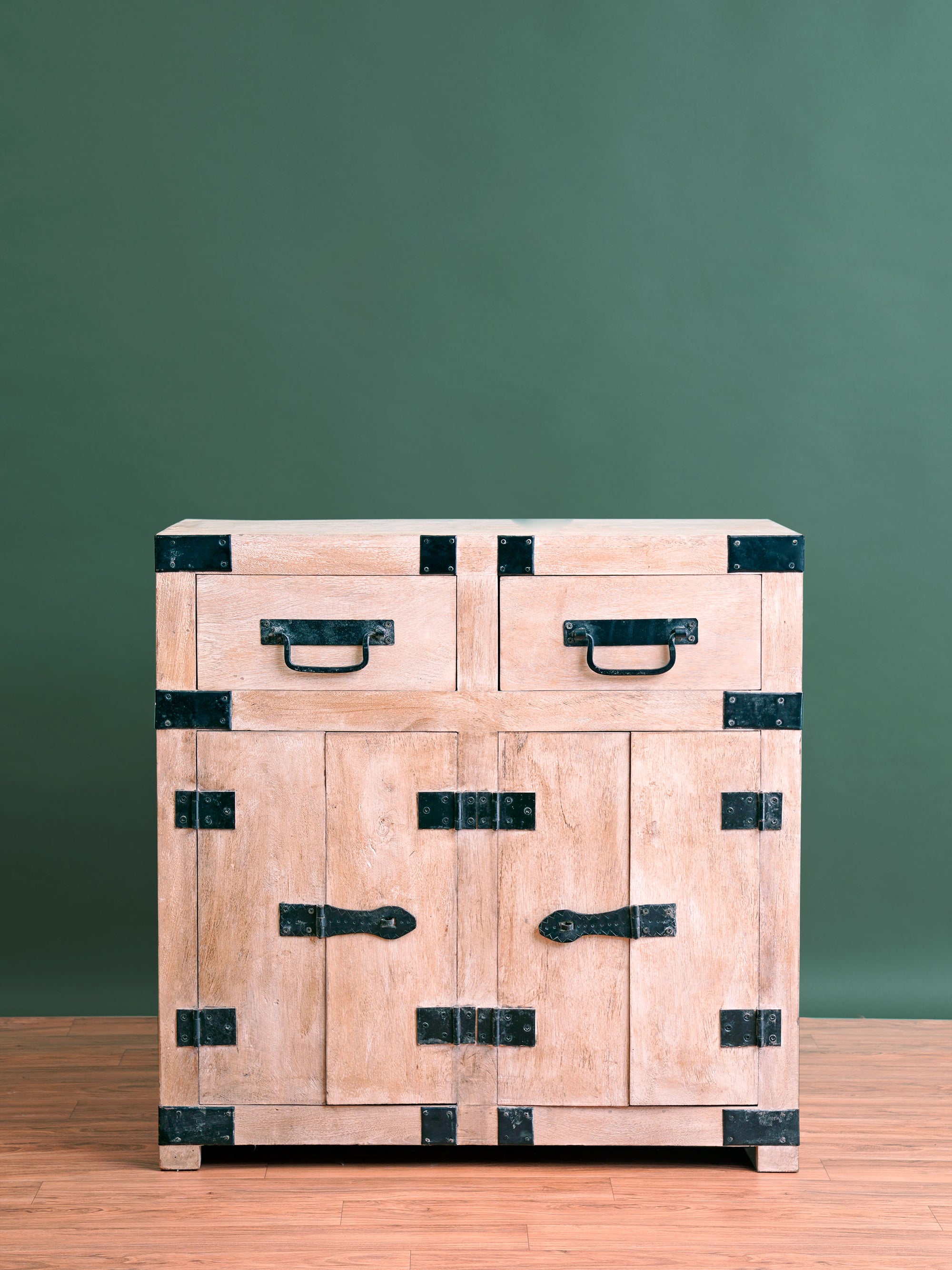 Dramatic Metal Braces Cabinet