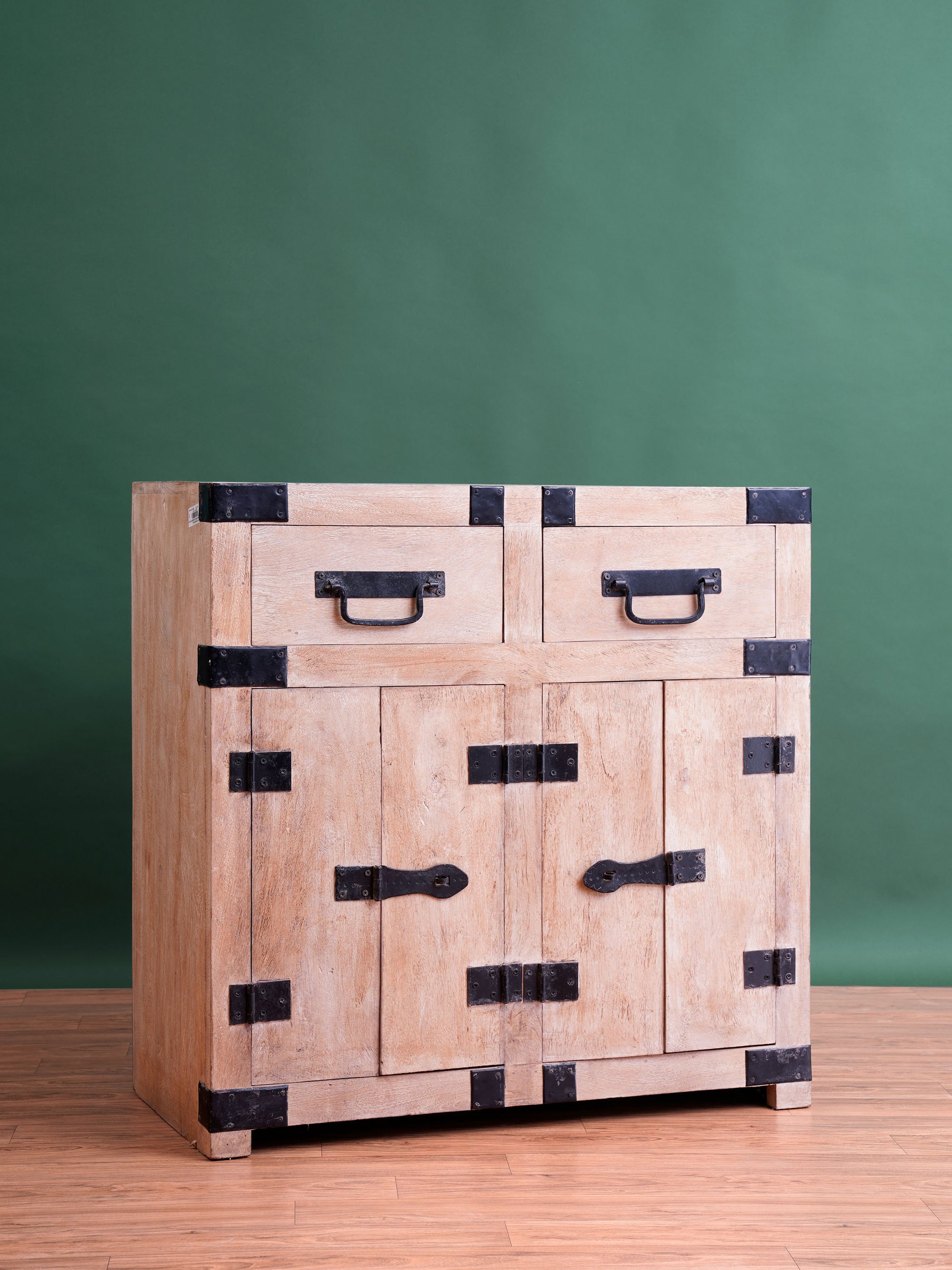 Dramatic Metal Braces Cabinet