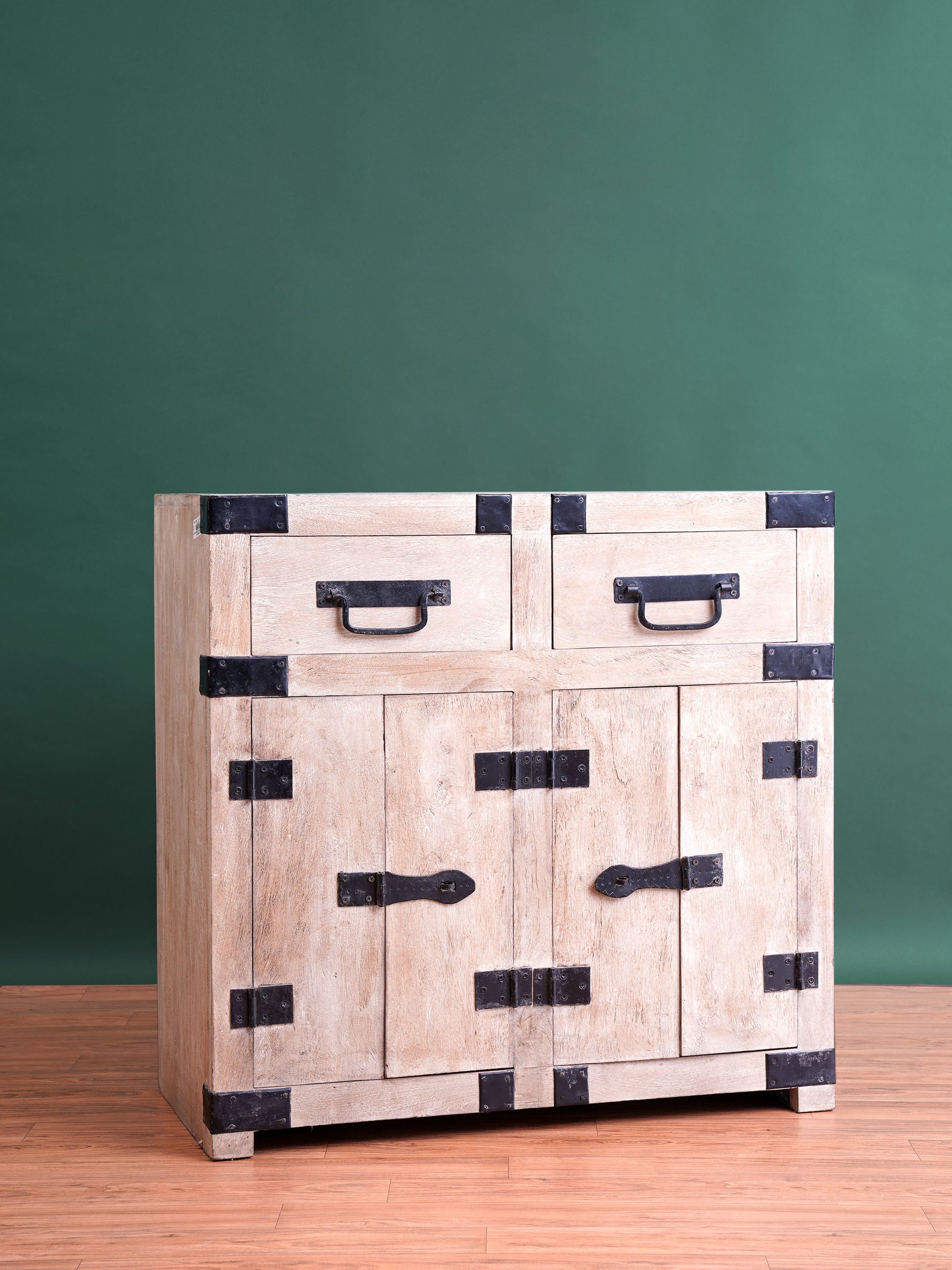 Dramatic Metal Braces Cabinet