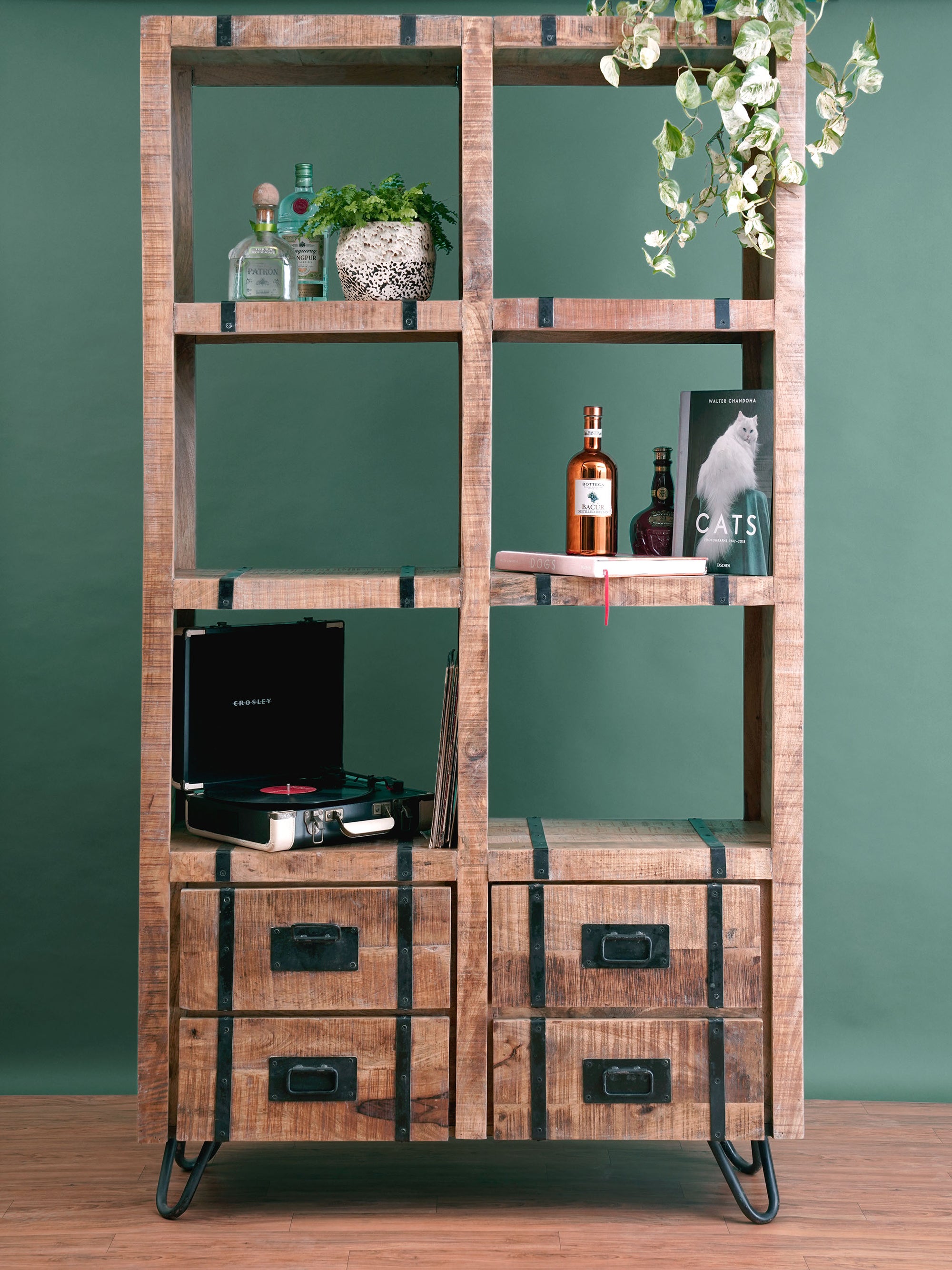 Dramatic Metal Braces Shelf