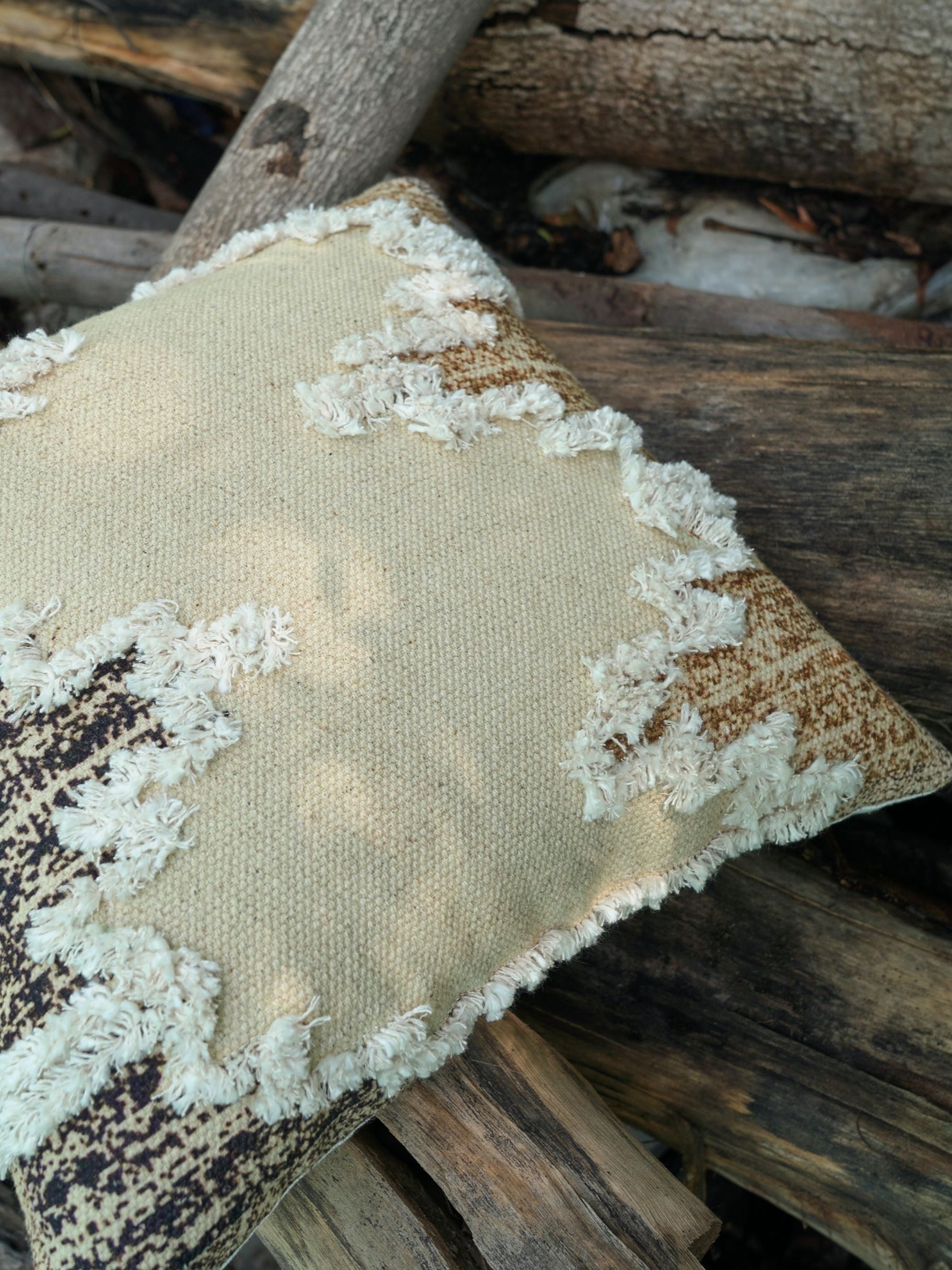 Cushion Cover - Edger Embroidered Cotton