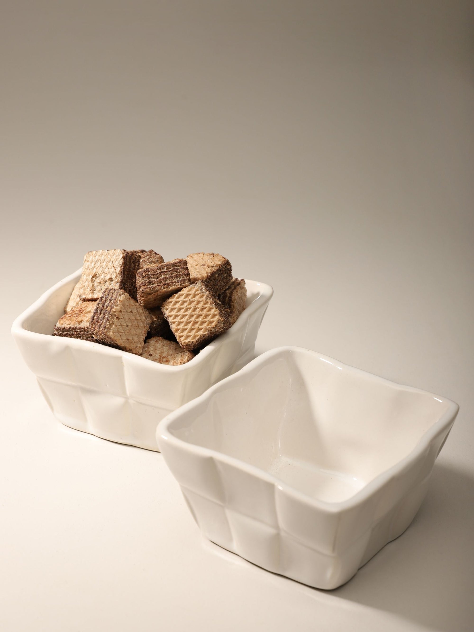 Embossed Checked White Bowl