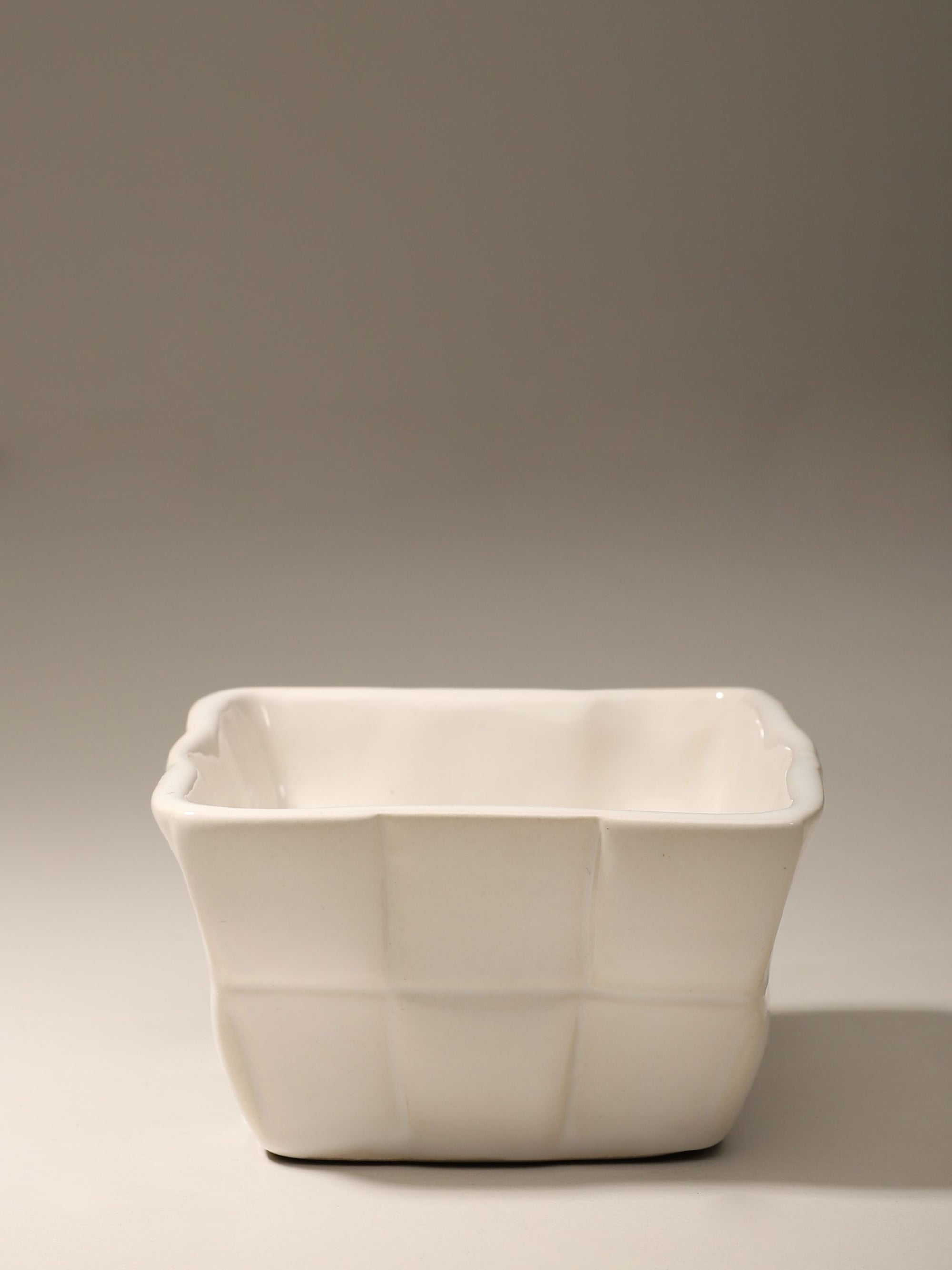 Embossed Checked White Bowl