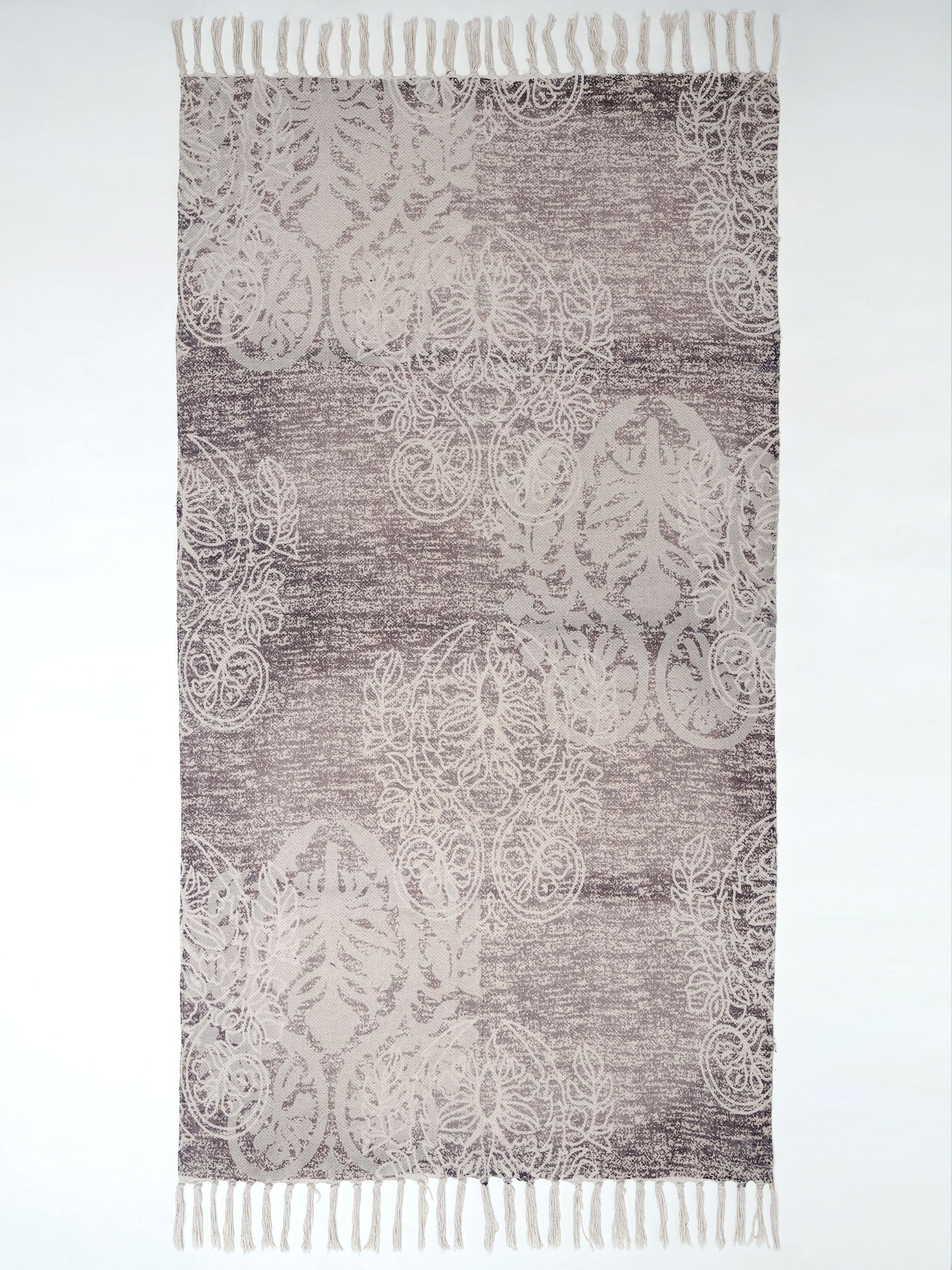 Faded Purple Block Print Rug