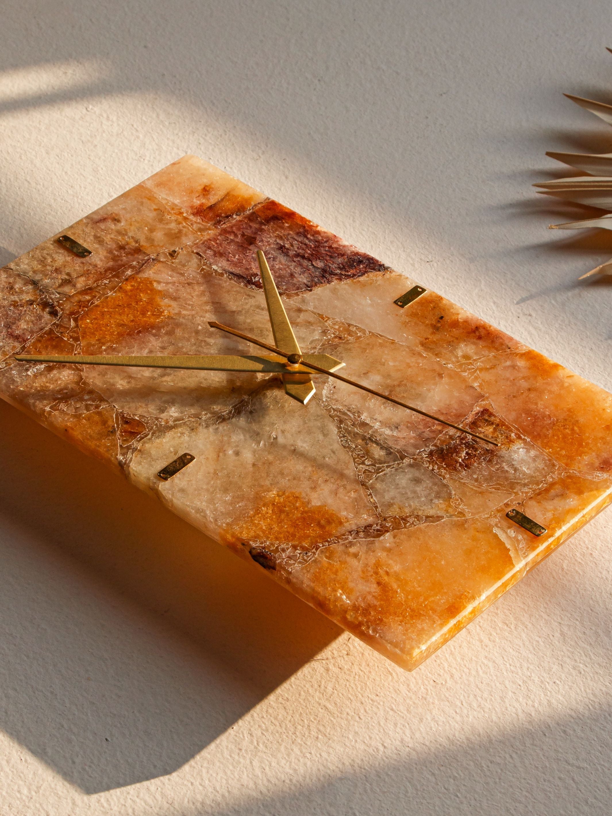Fire Quartz Rectangle Wall Clock