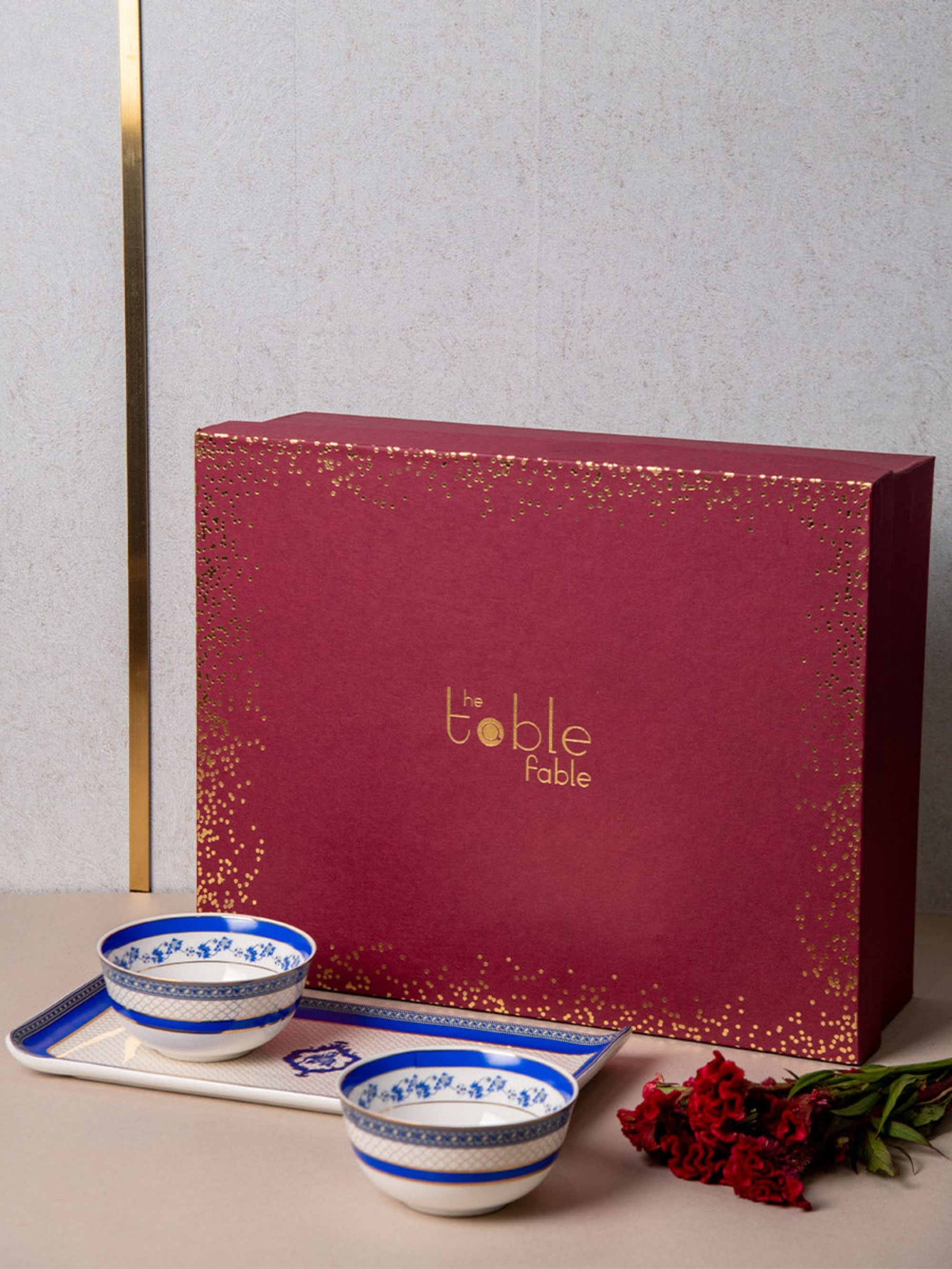 Gaj Gamini Gift Set - Platter & 2 Bowls