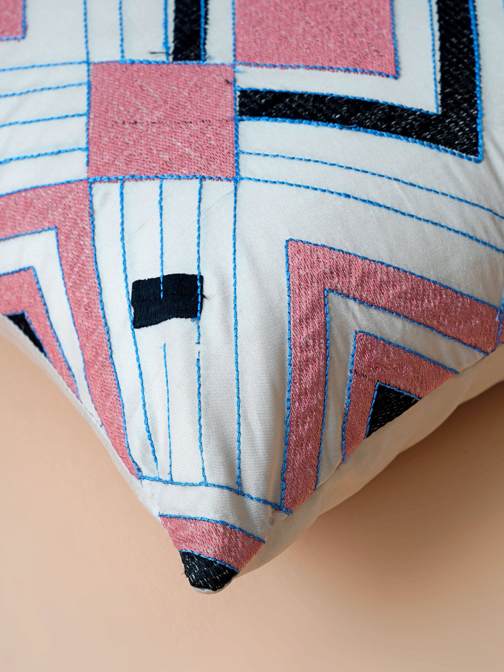 Cushion Cover - Geometric Embroidered