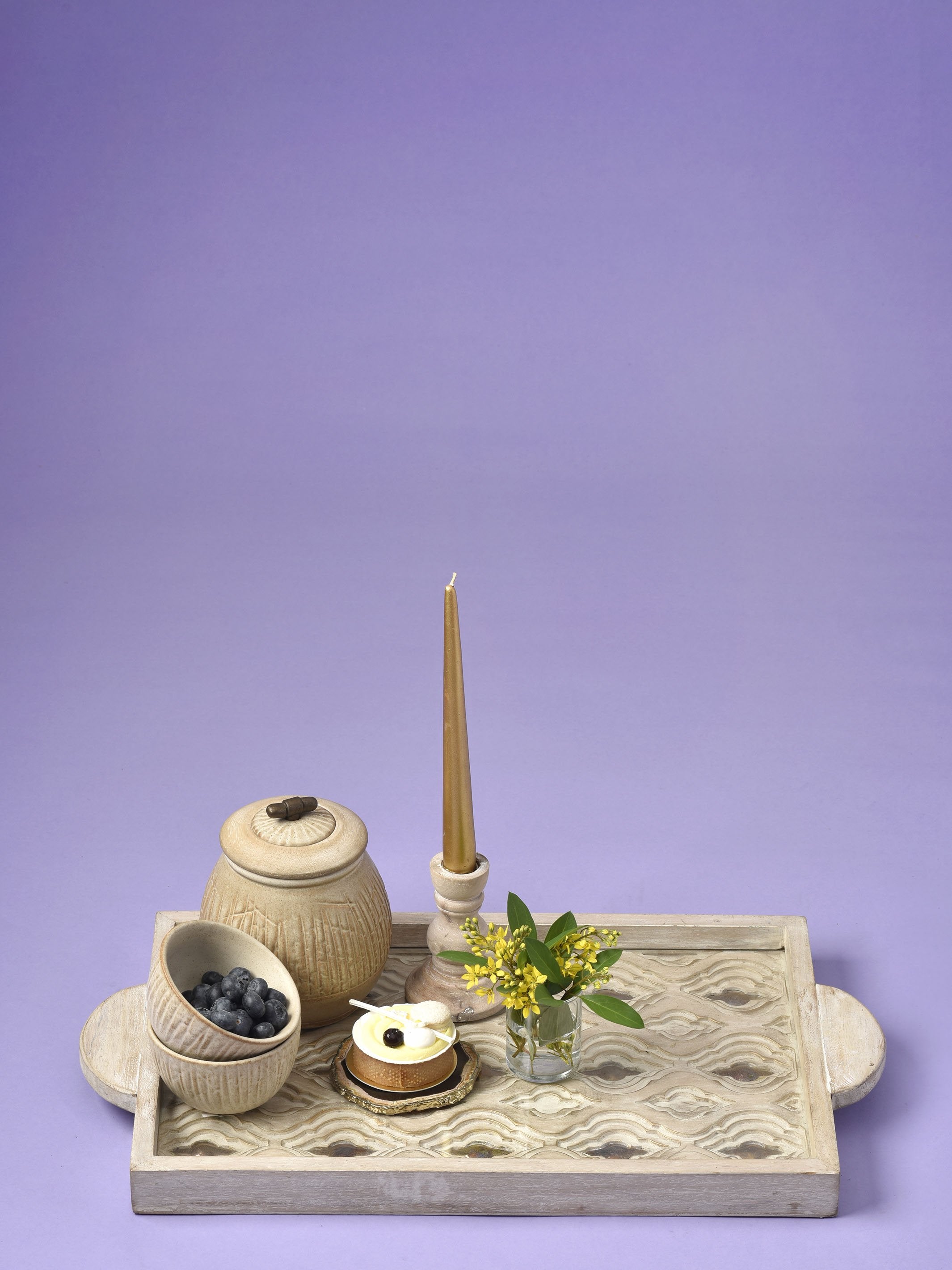 Hand Carved Damask Wood Tray