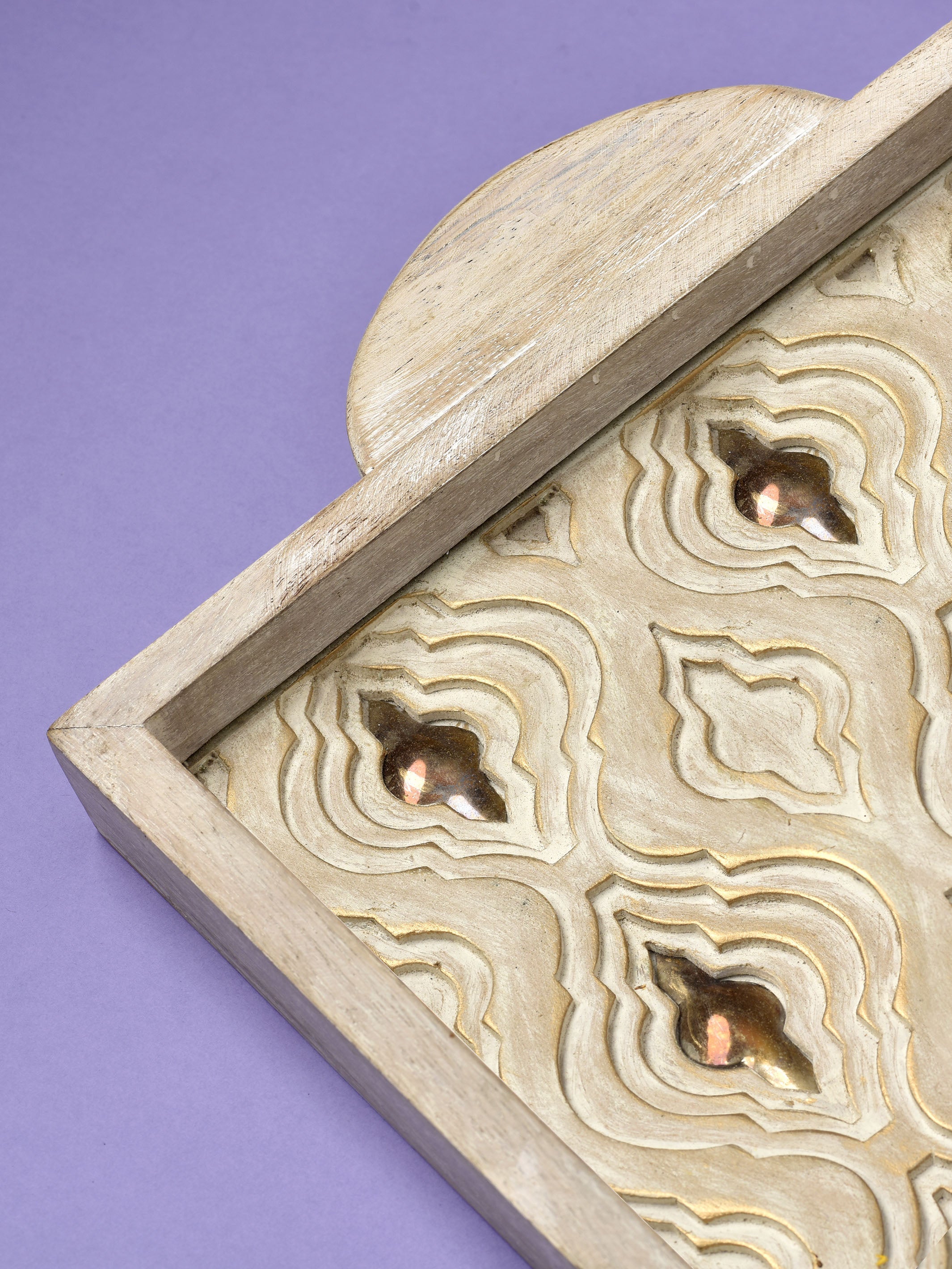 Hand Carved Damask Wood Tray