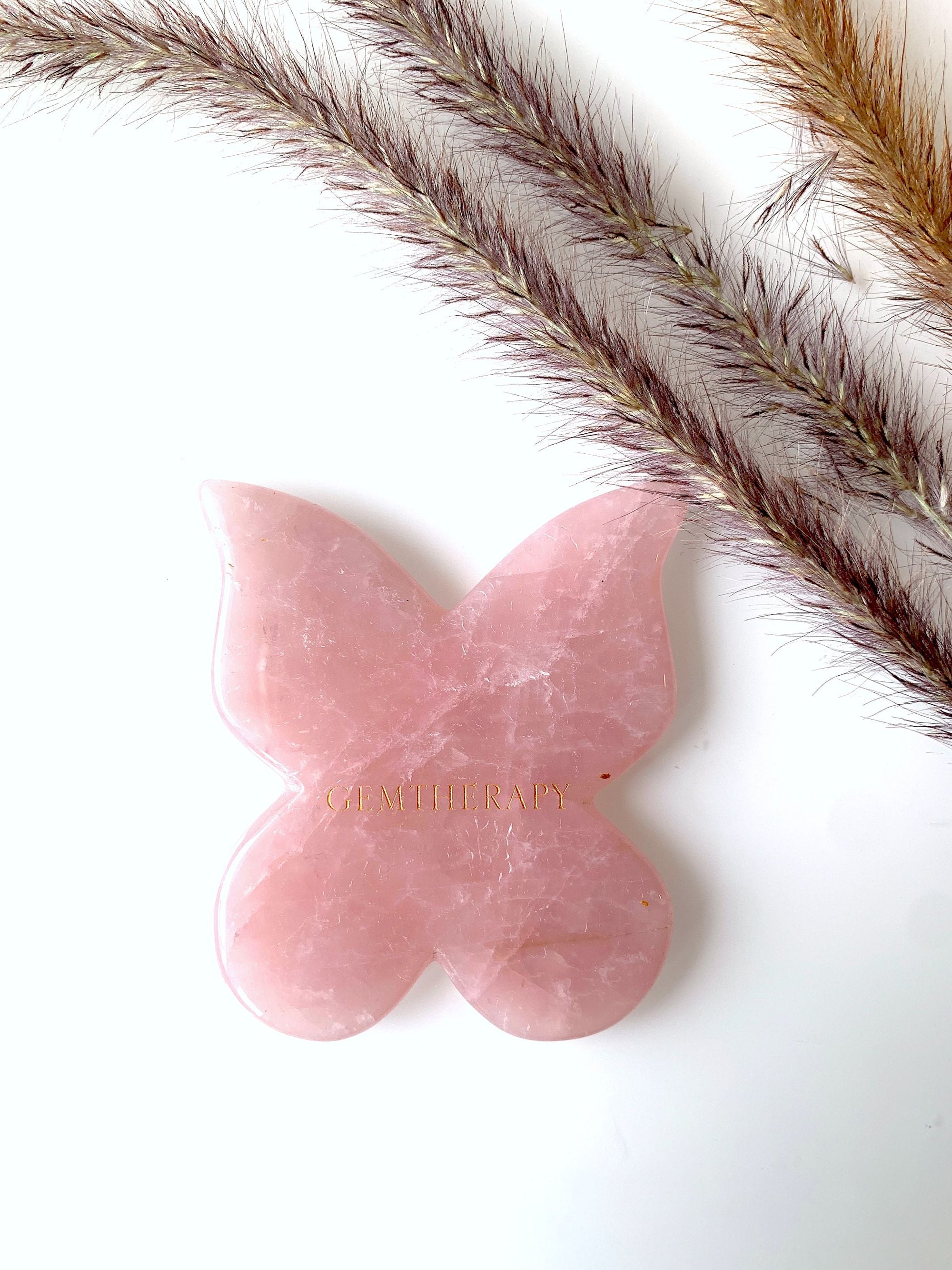 Gua Sha Butterfly Rose Quartz