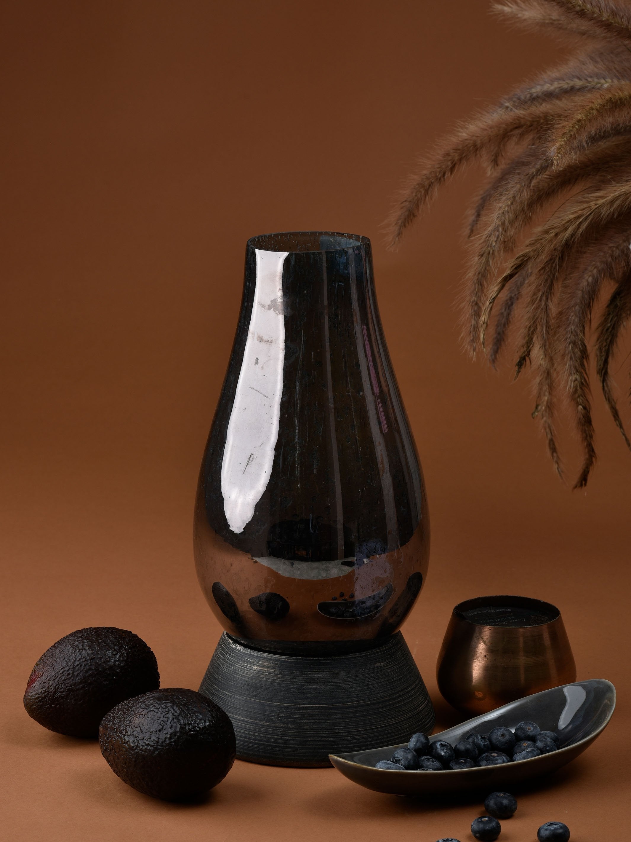 Hand blown Smokey Hurricane