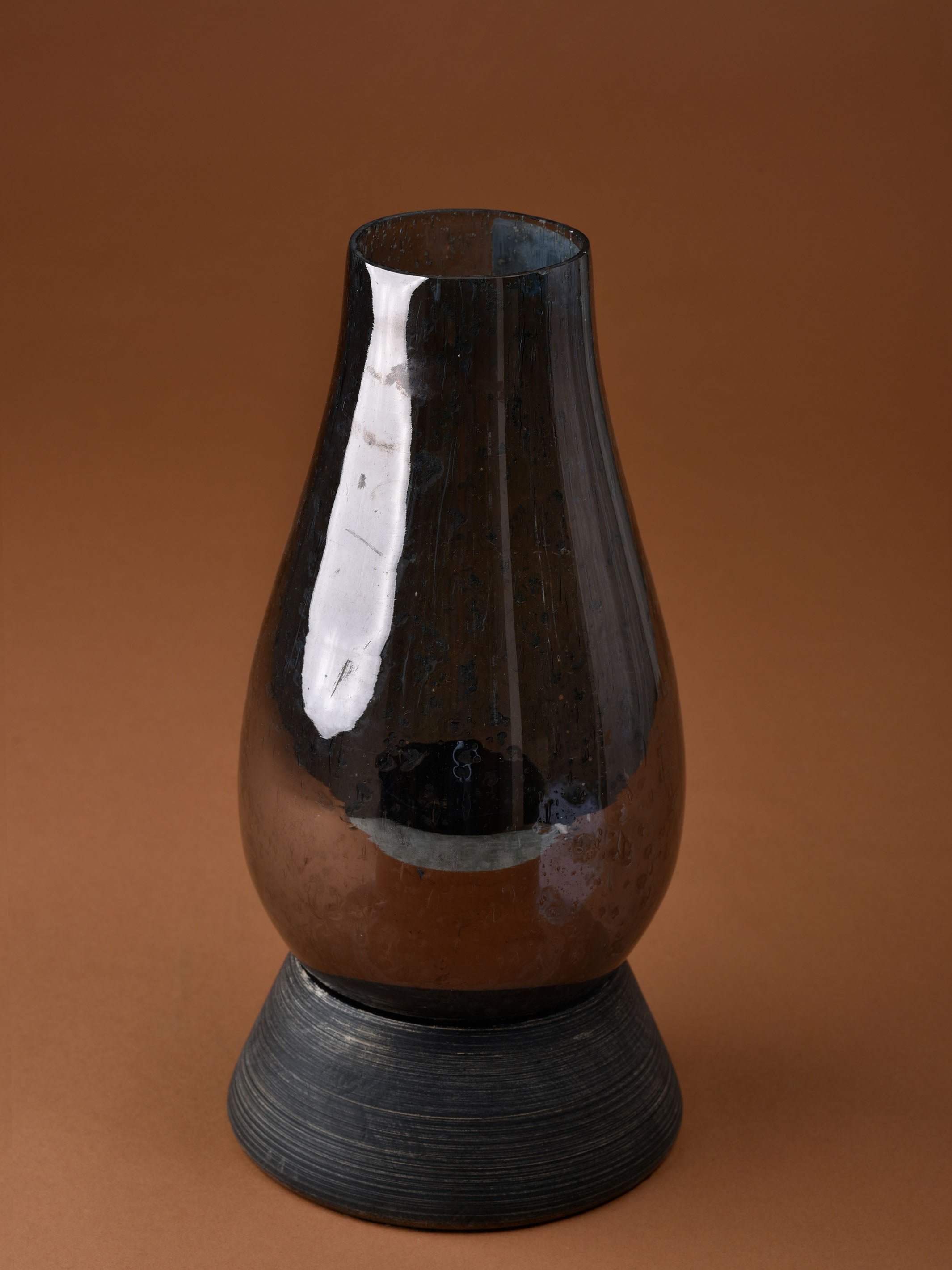 Hand blown Smokey Hurricane