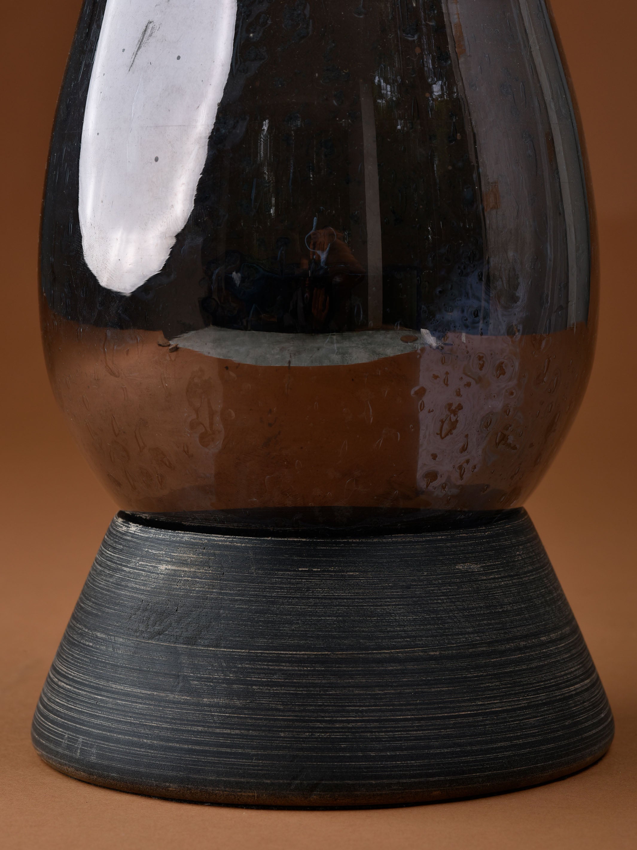 Hand blown Smokey Hurricane