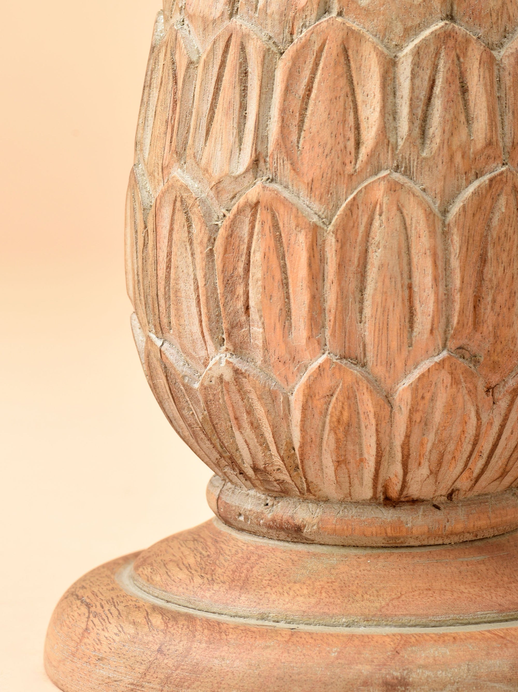 Hand Carved Leaflet Candle Stand
