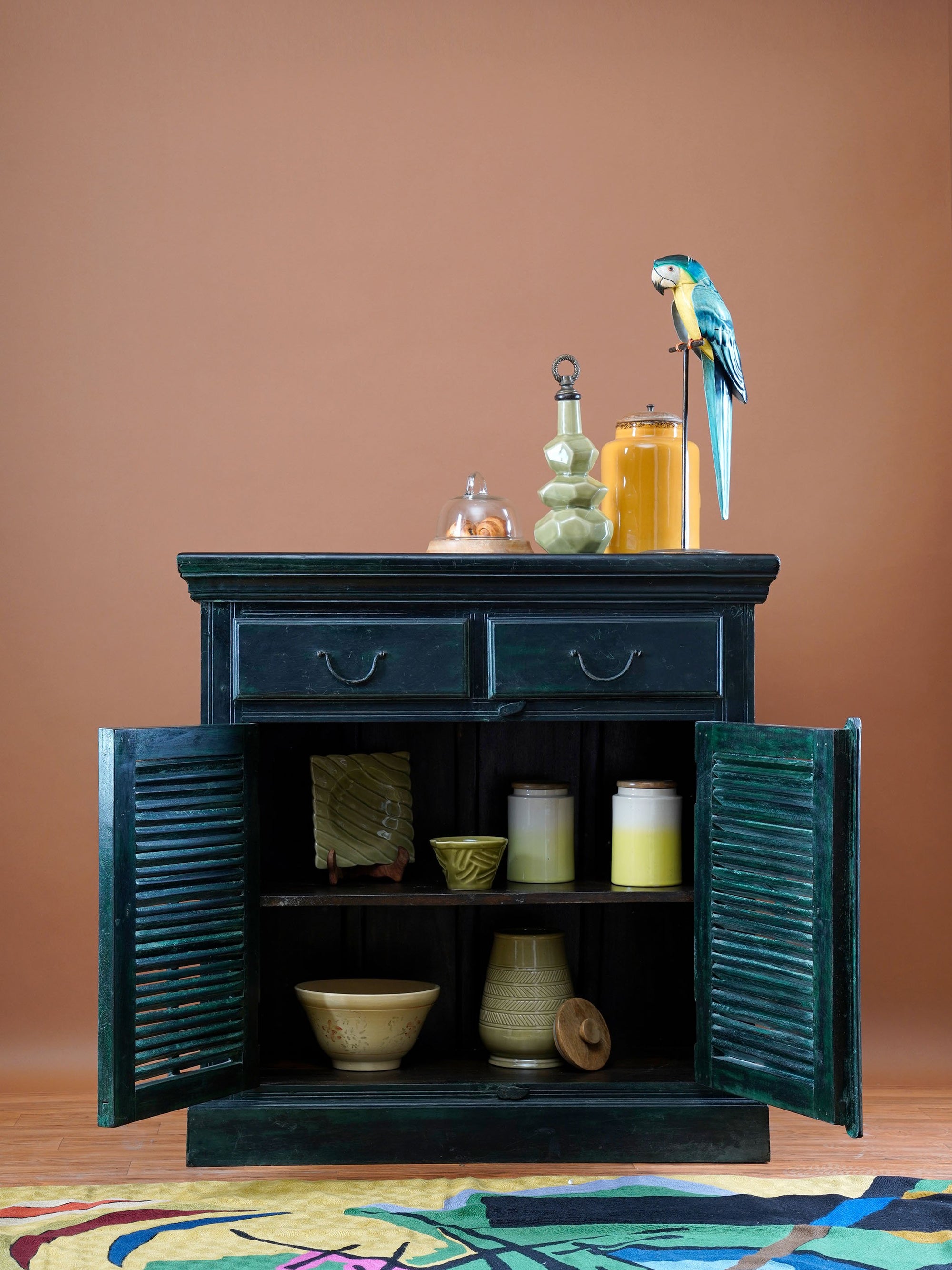 Handcarved Beadboard Cabinet