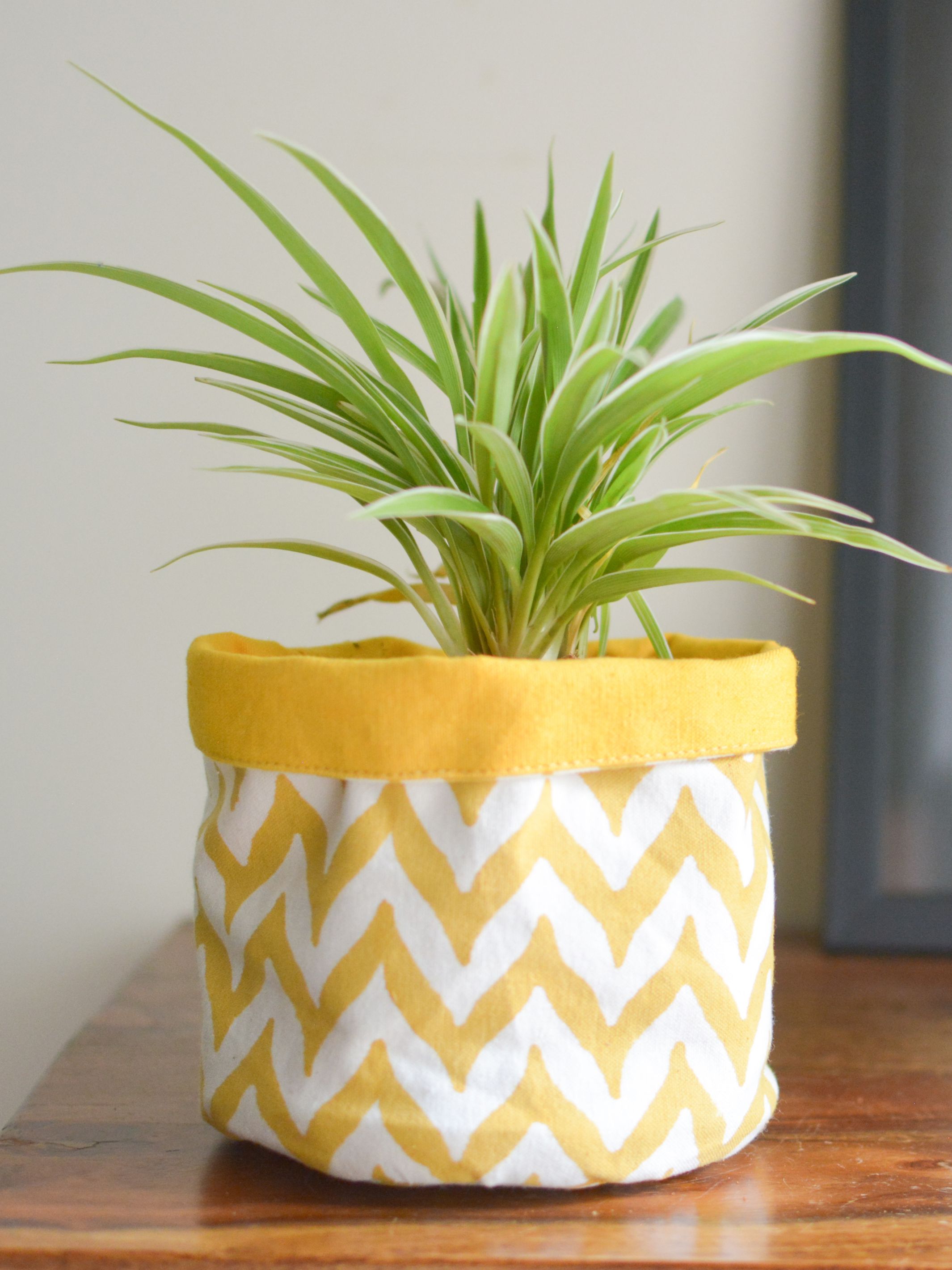 Handprinted Chevron Basket