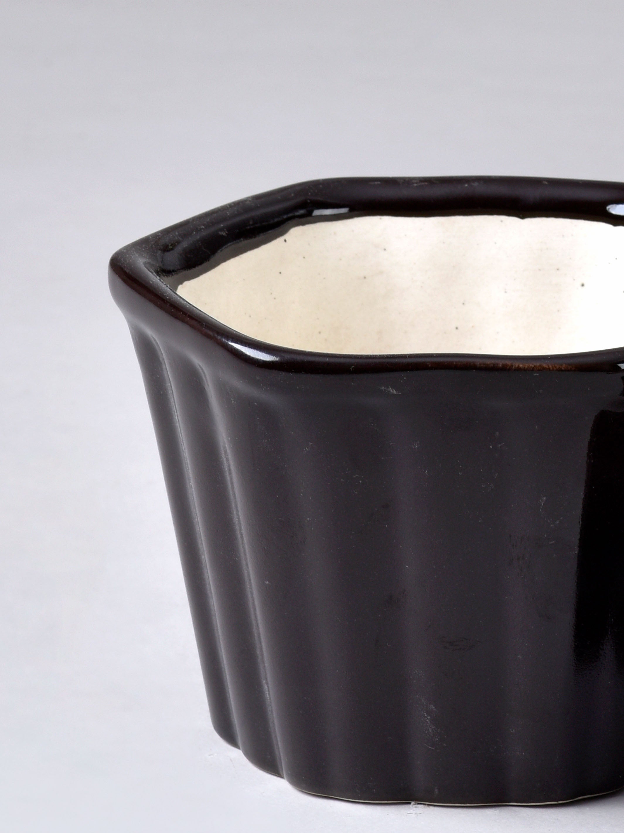 Hexagon Stripe Ceramic Planter