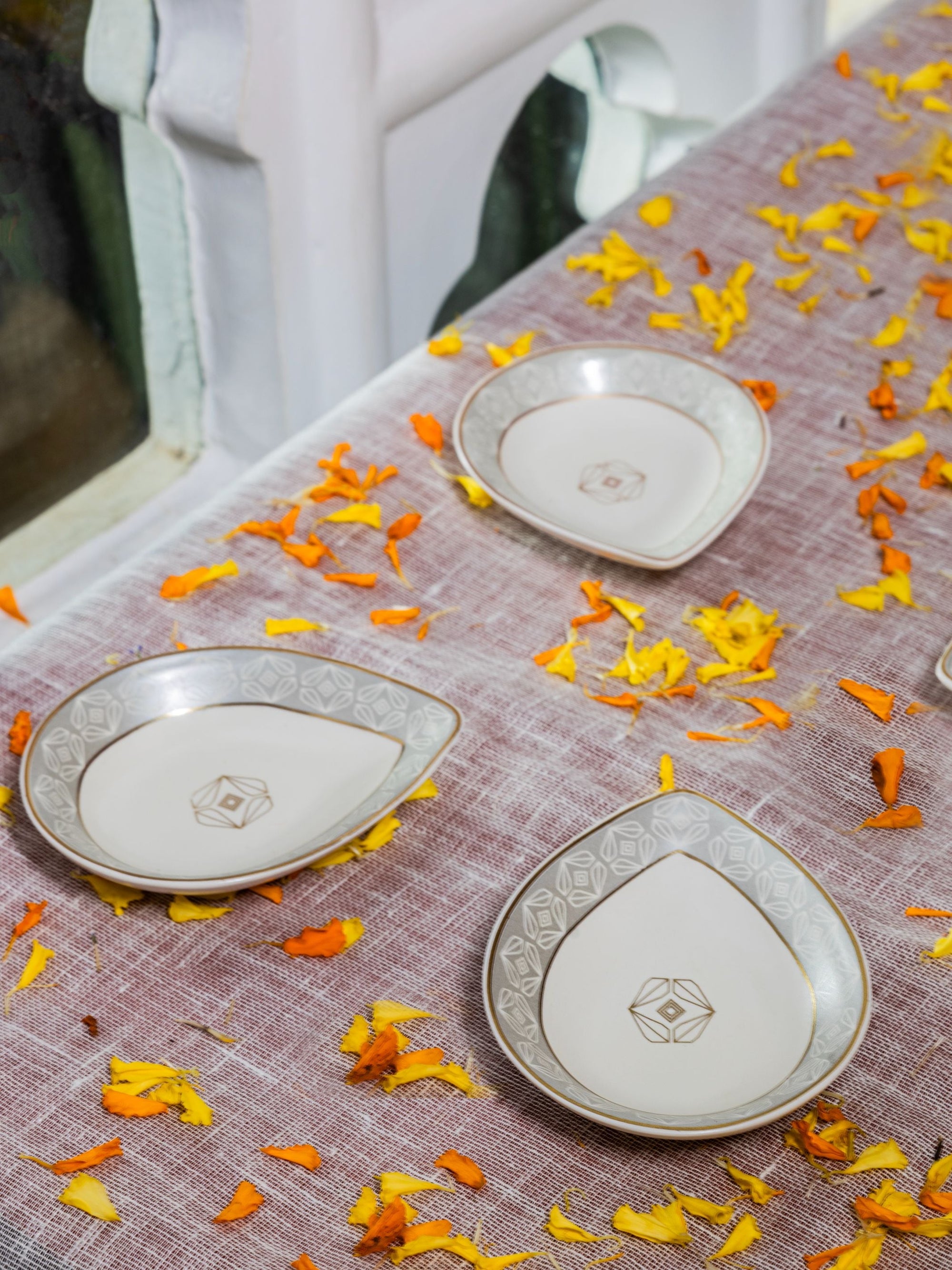 Kikli Silver Diya Set Of 4