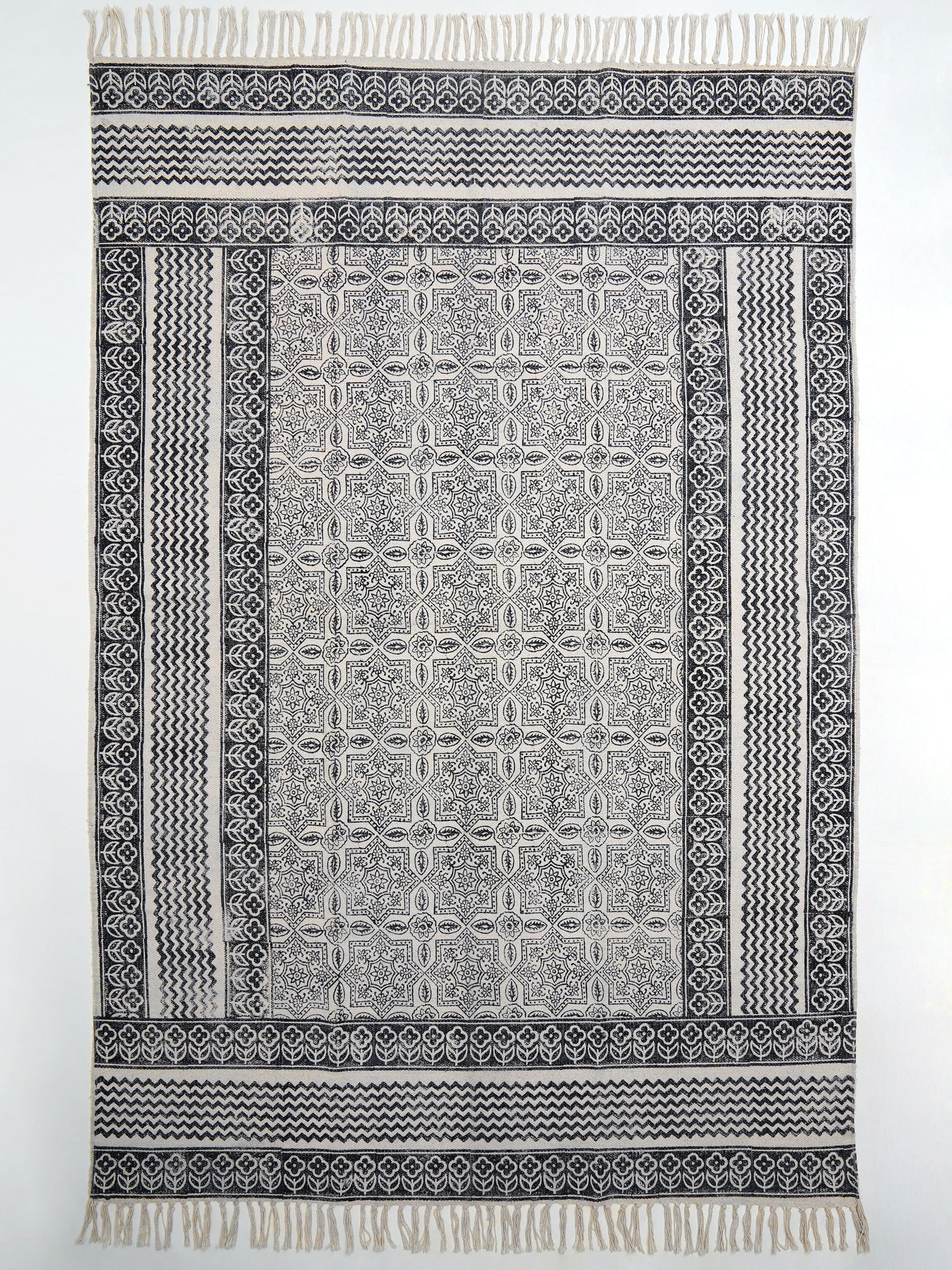 Medallian BlockPrint Cotton Rug