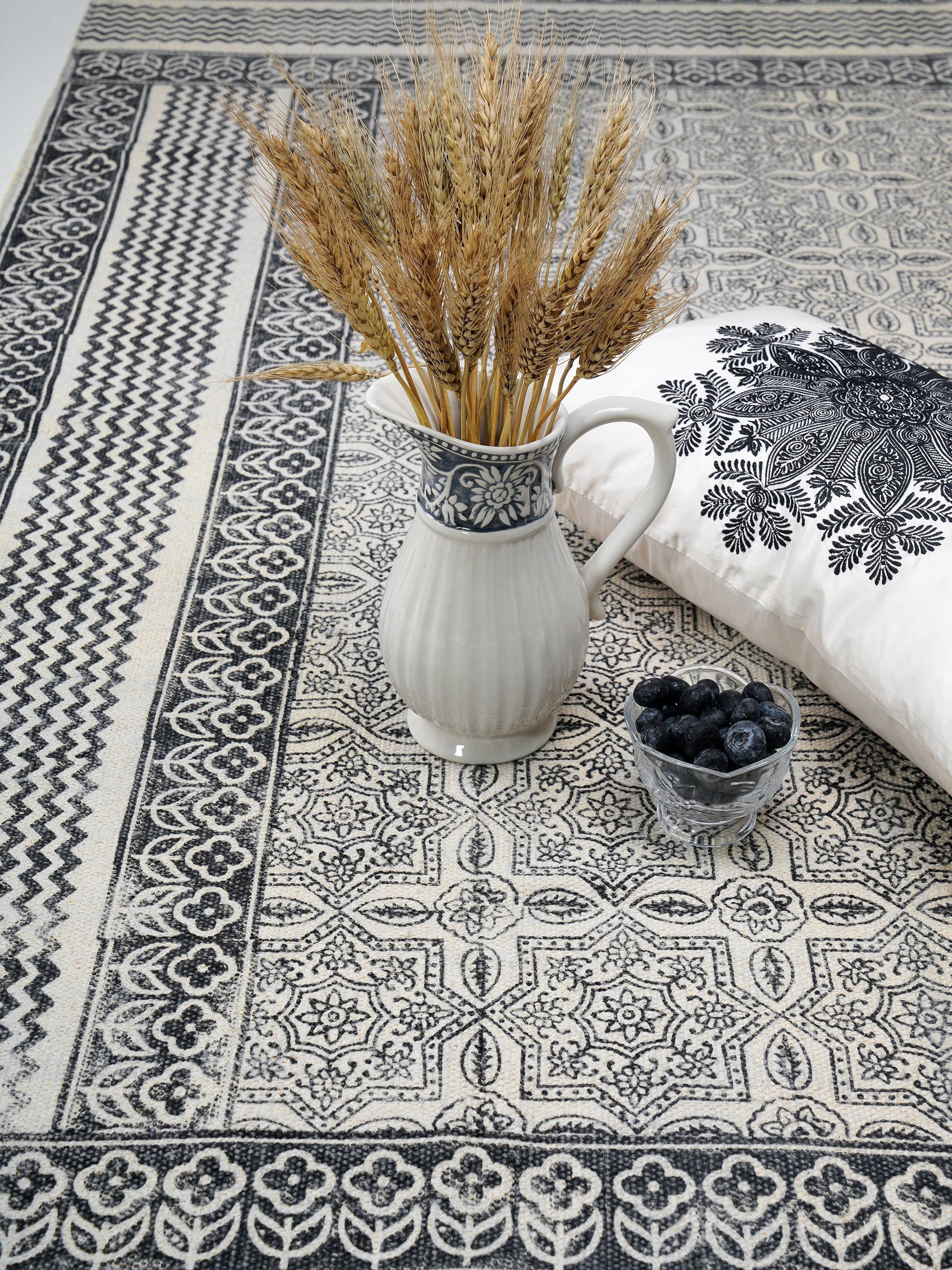 Medallian BlockPrint Cotton Rug