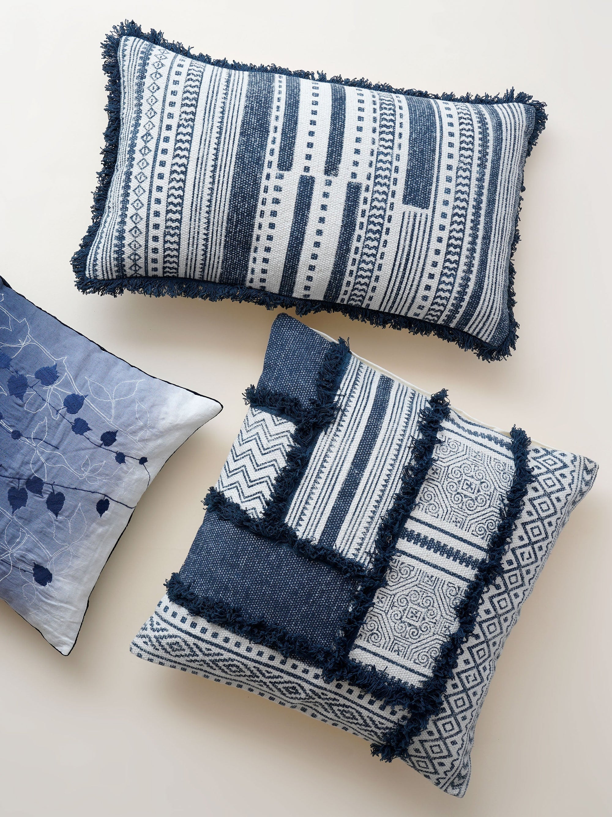 Cushion Cover - Medallion Indigo Shag