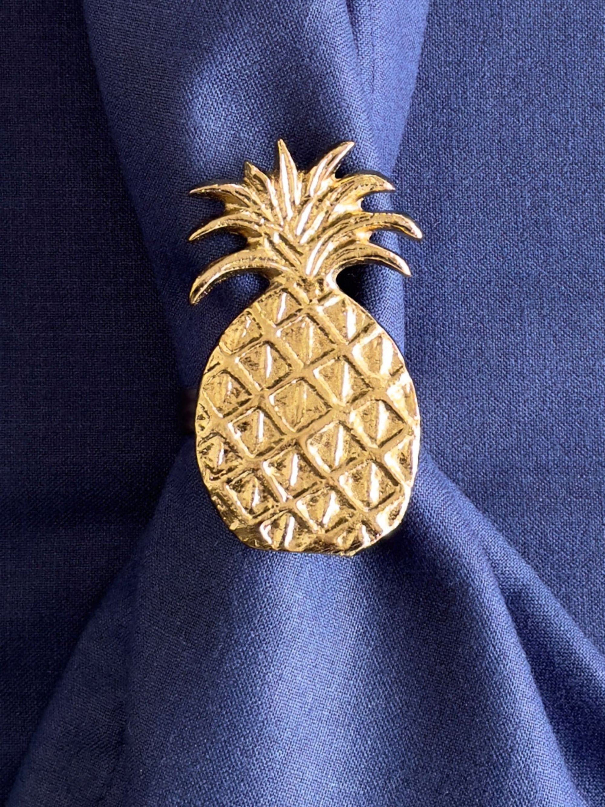 Metal Napkin Ring Pineapple Set of 4