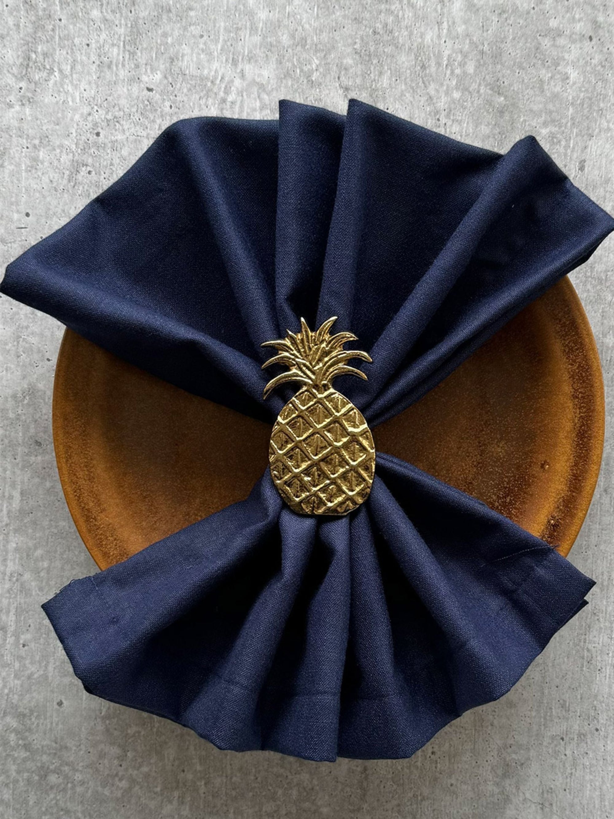 Metal Napkin Ring Pineapple Set of 4