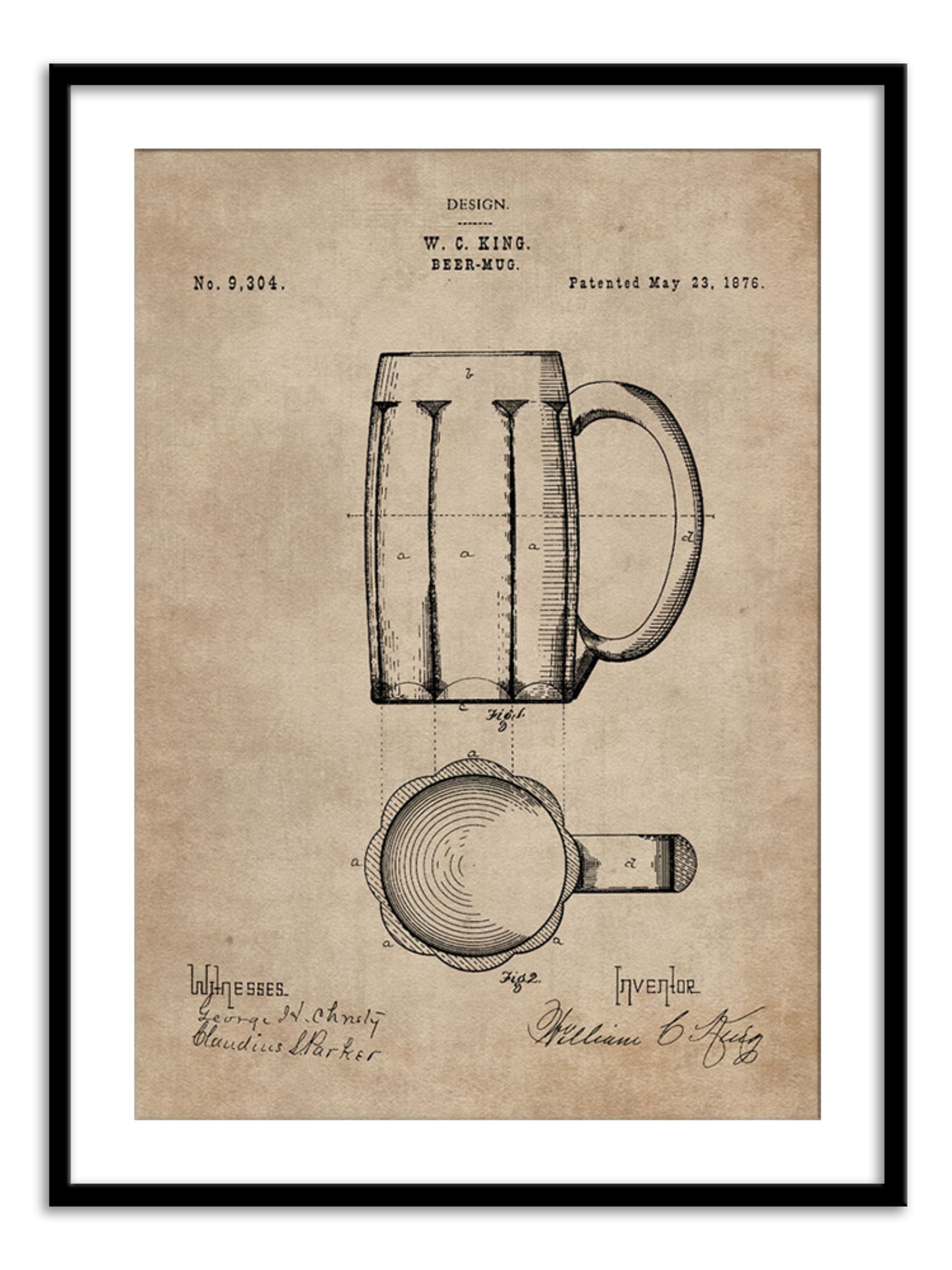 Wall Prints - Patent Document of a Beer Mug
