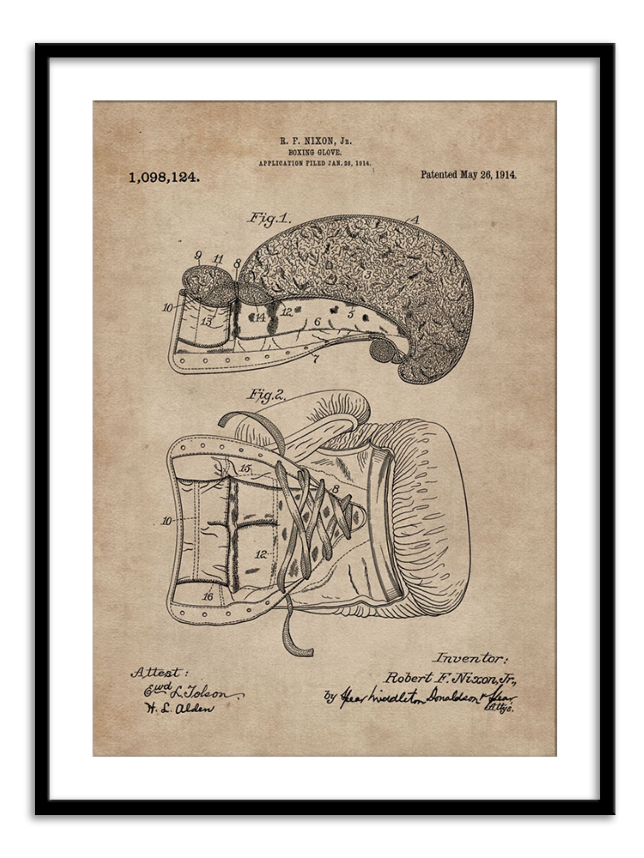 Wall Prints - Patent Document of a Boxing Glove