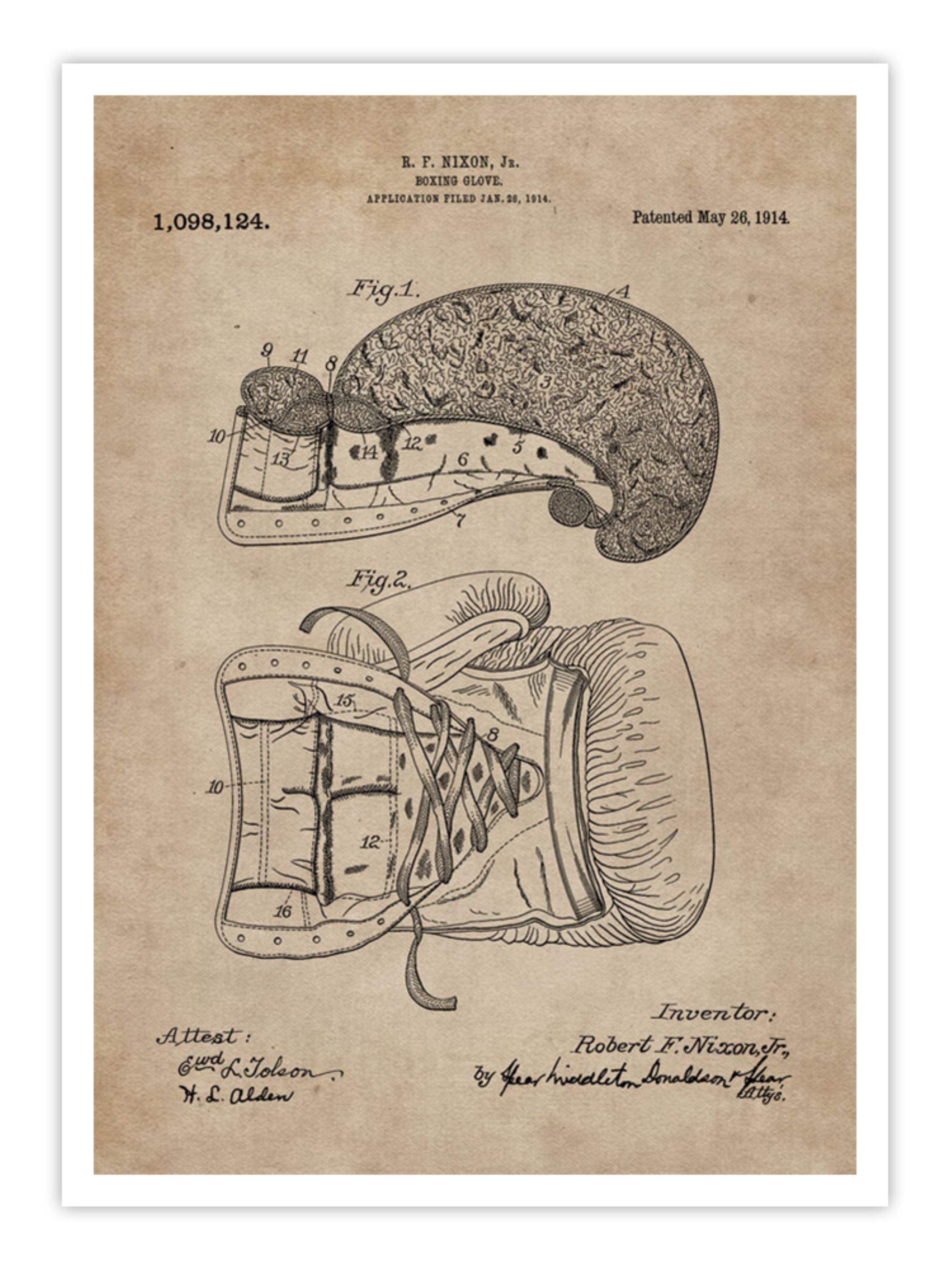 Wall Prints - Patent Document of a Boxing Glove