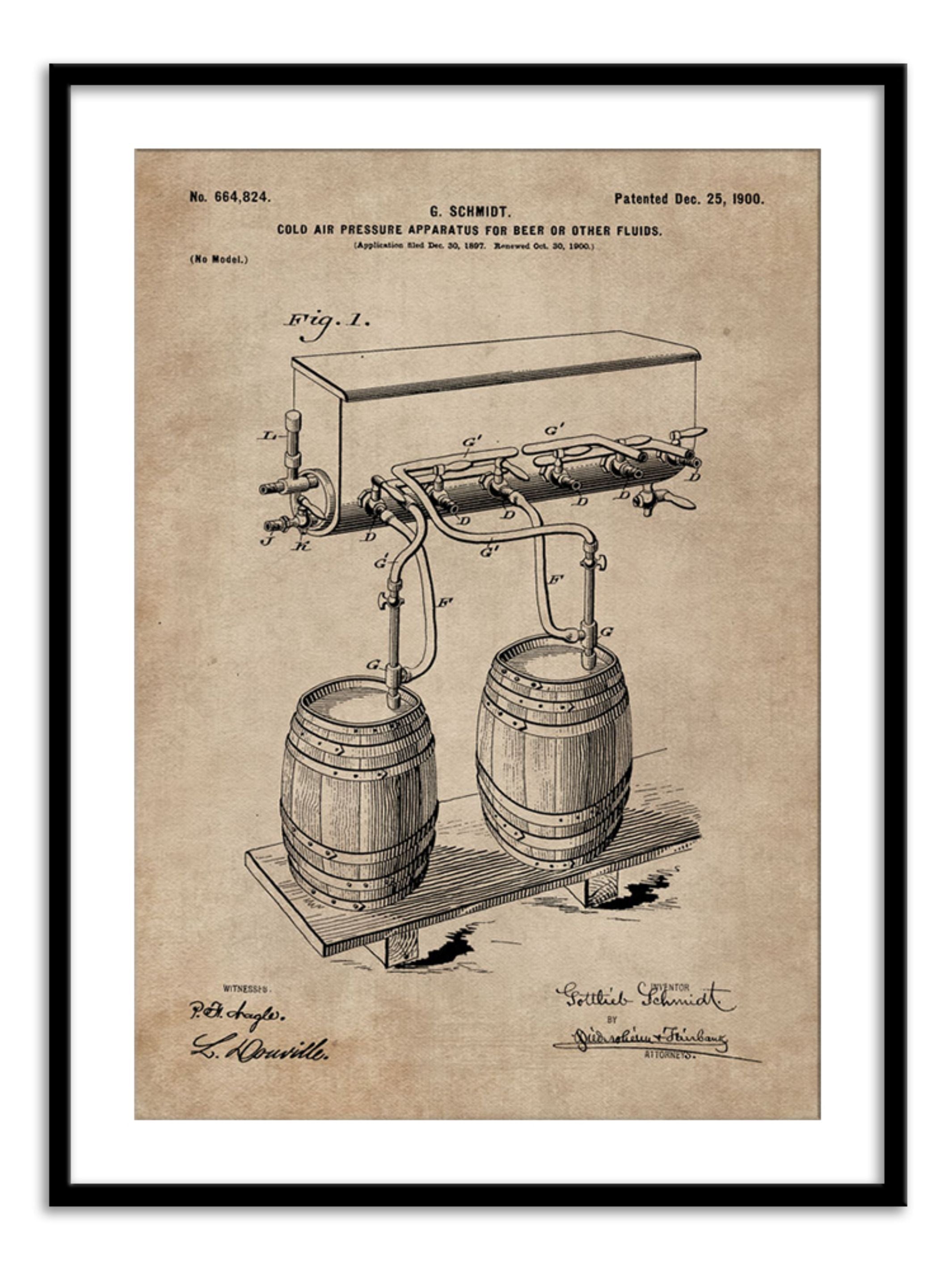 Wall Prints - Patent Document of a Cold Air Pressure Apparatus for Beer