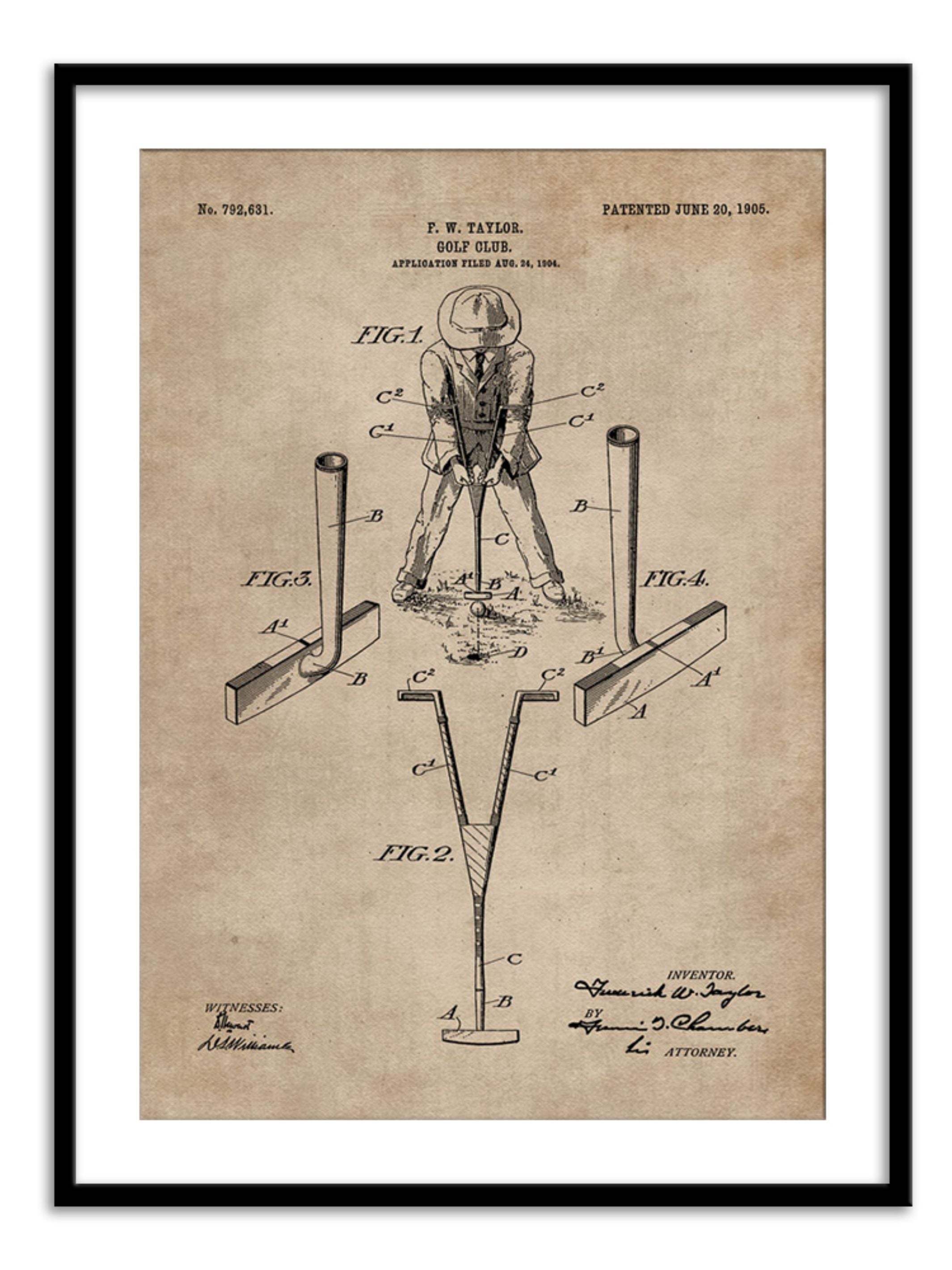 Wall Prints - Patent Document of a Golf Club