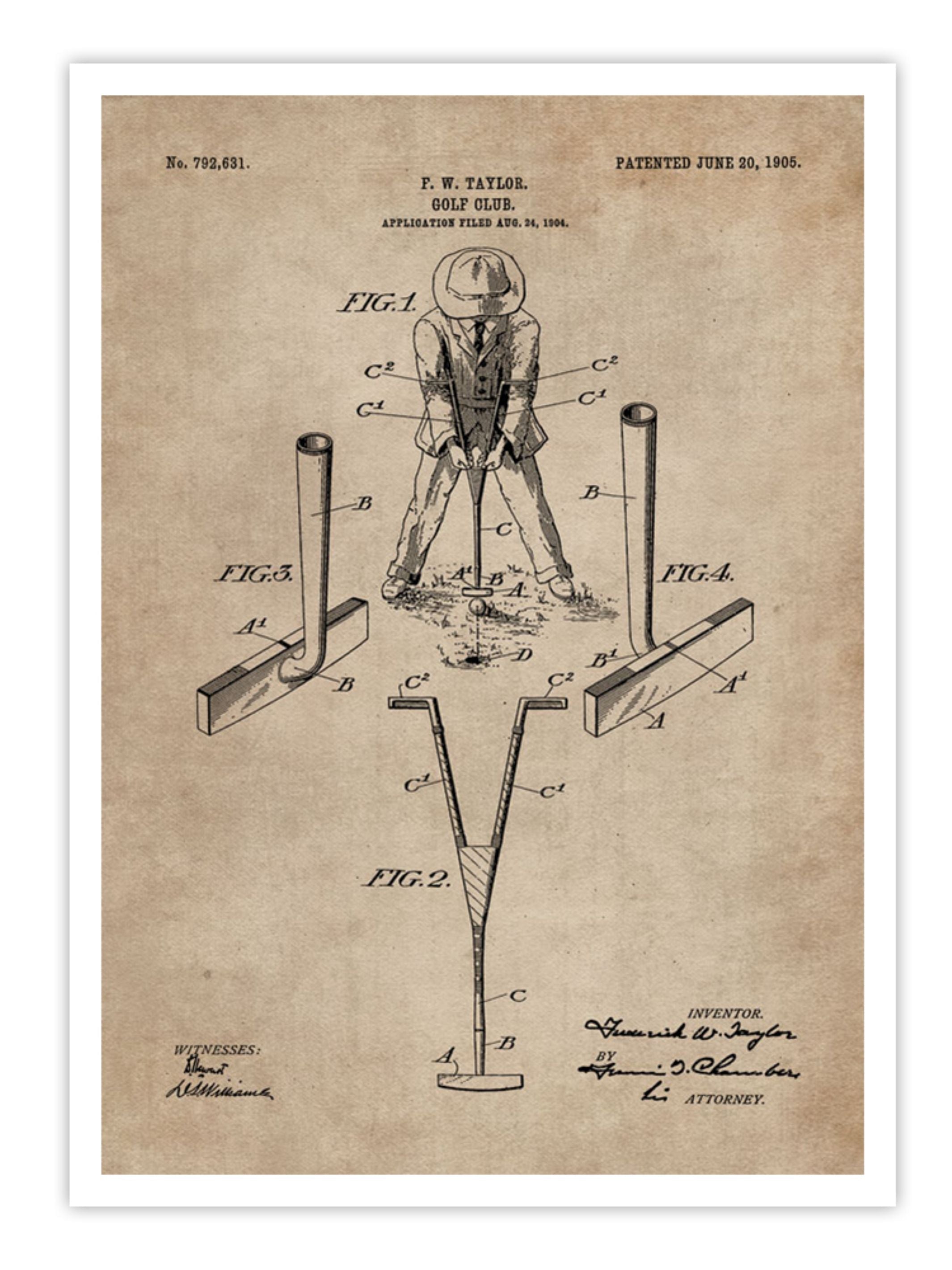 Wall Prints - Patent Document of a Golf Club