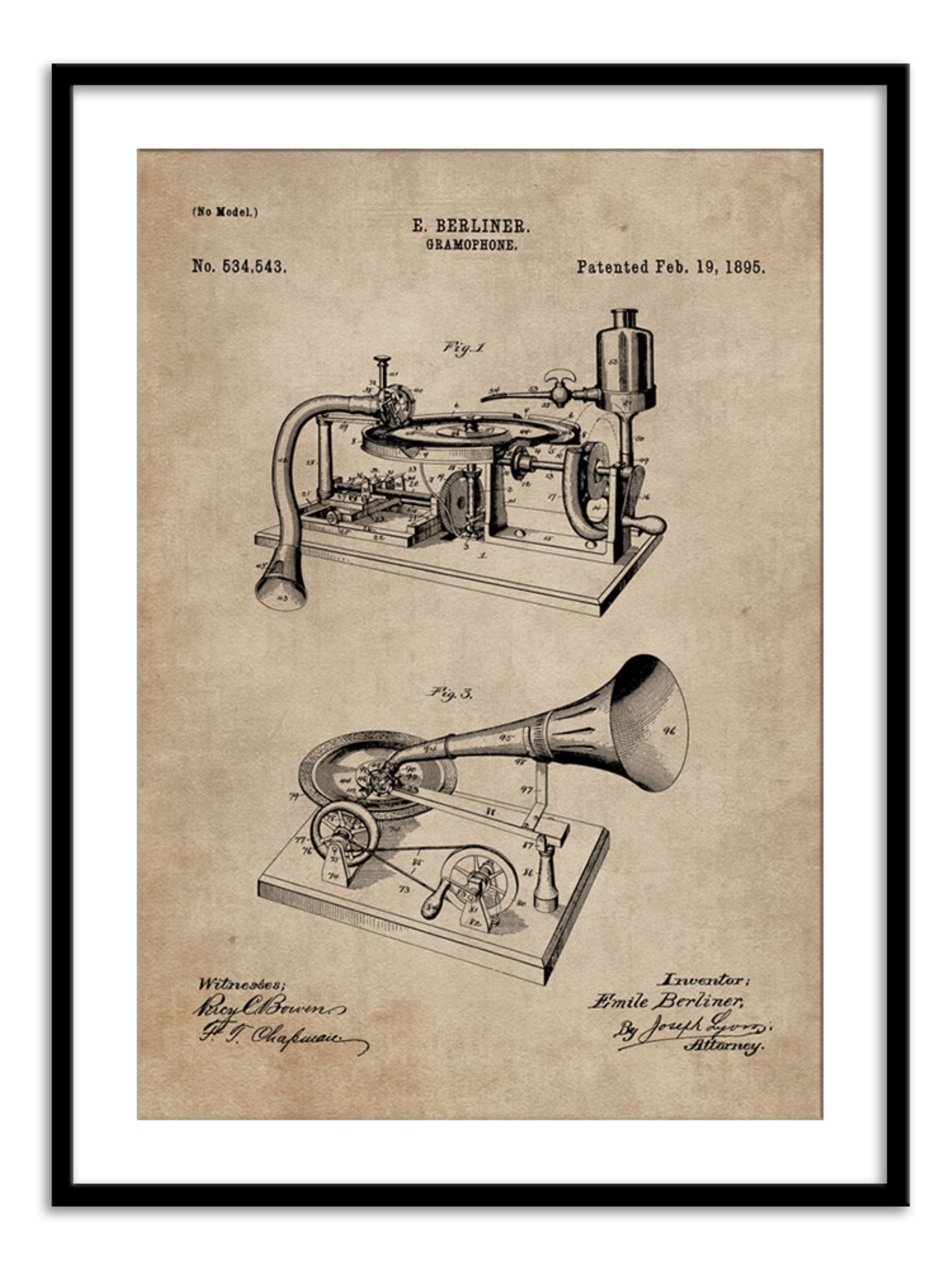 Wall Prints - Patent Document of a Gramophone