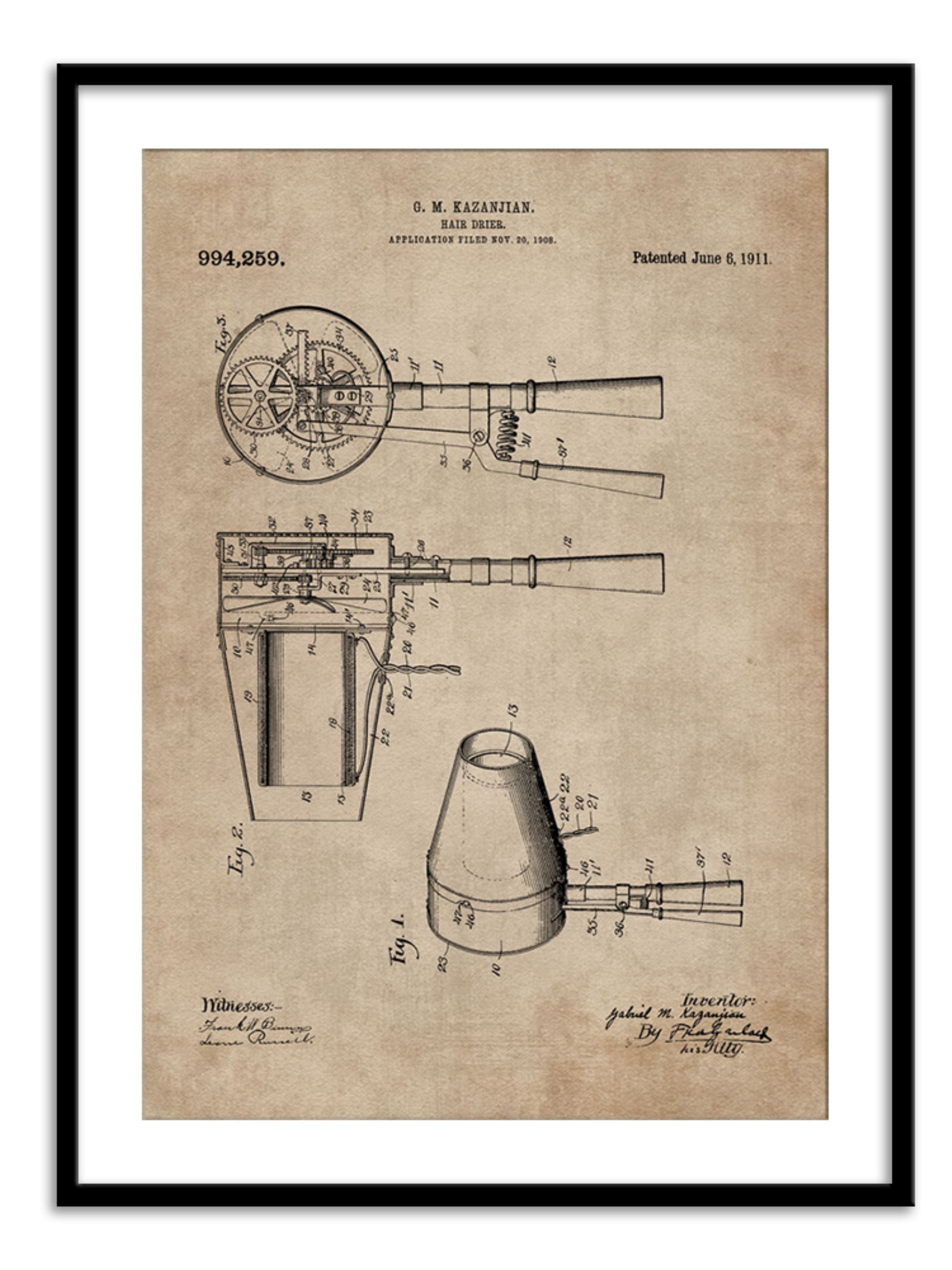 Wall Prints - Patent Document of a Hair Dryer